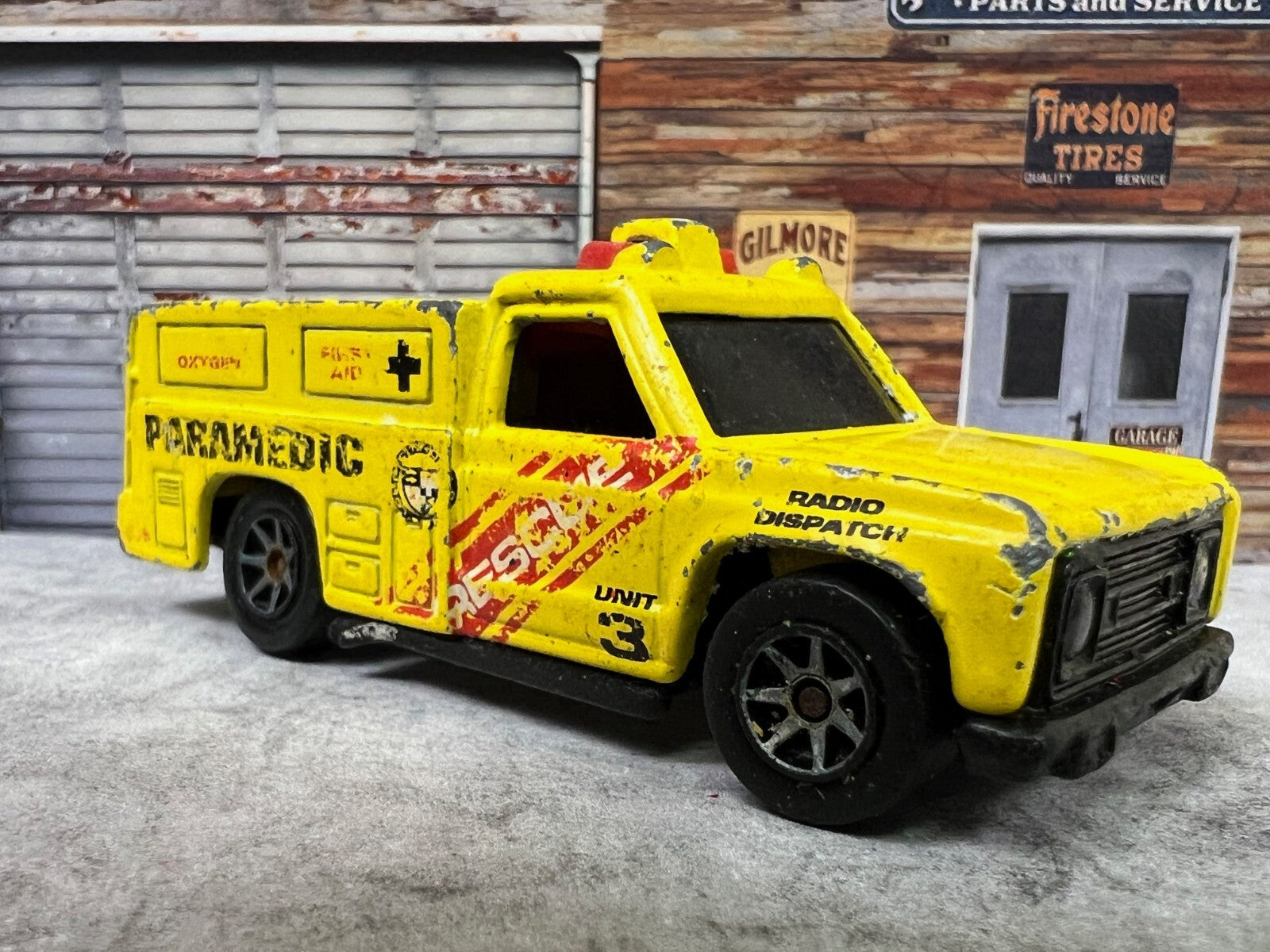 🔥🔥🔥Mattel Hot Wheels 1974 Rescue Unit 3 Yellow Paramedic Truck c14🔥🔥🔥