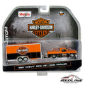 🦅🦅Maisto Harley-Davidson 1987 Chevy Pickup & Trailer Black/ORANGE 1:64 H9🦅🦅