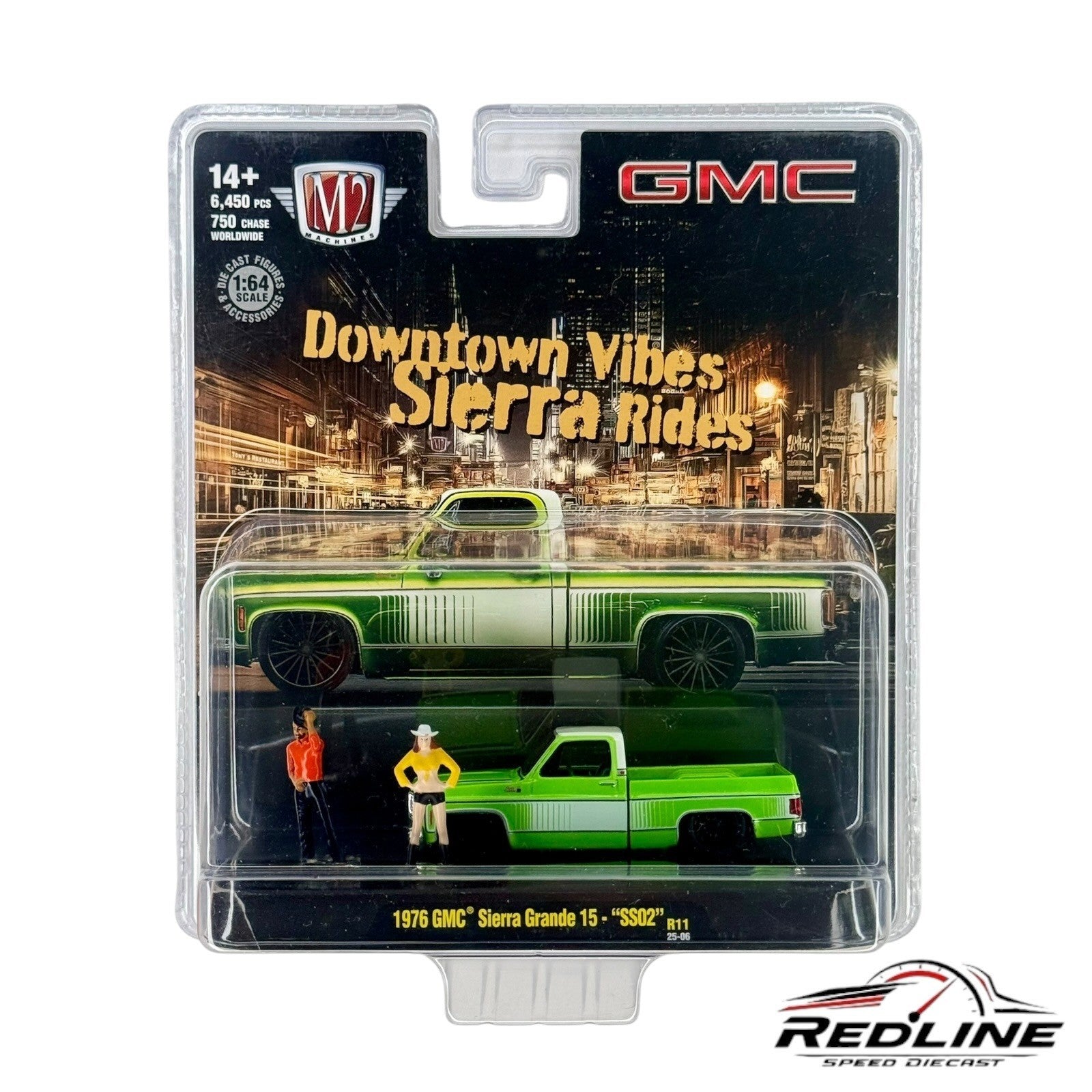 M2 Machines Diorama Downtown Vibes Sierra Rides 1976 GMC Sierra Grande 15 H31