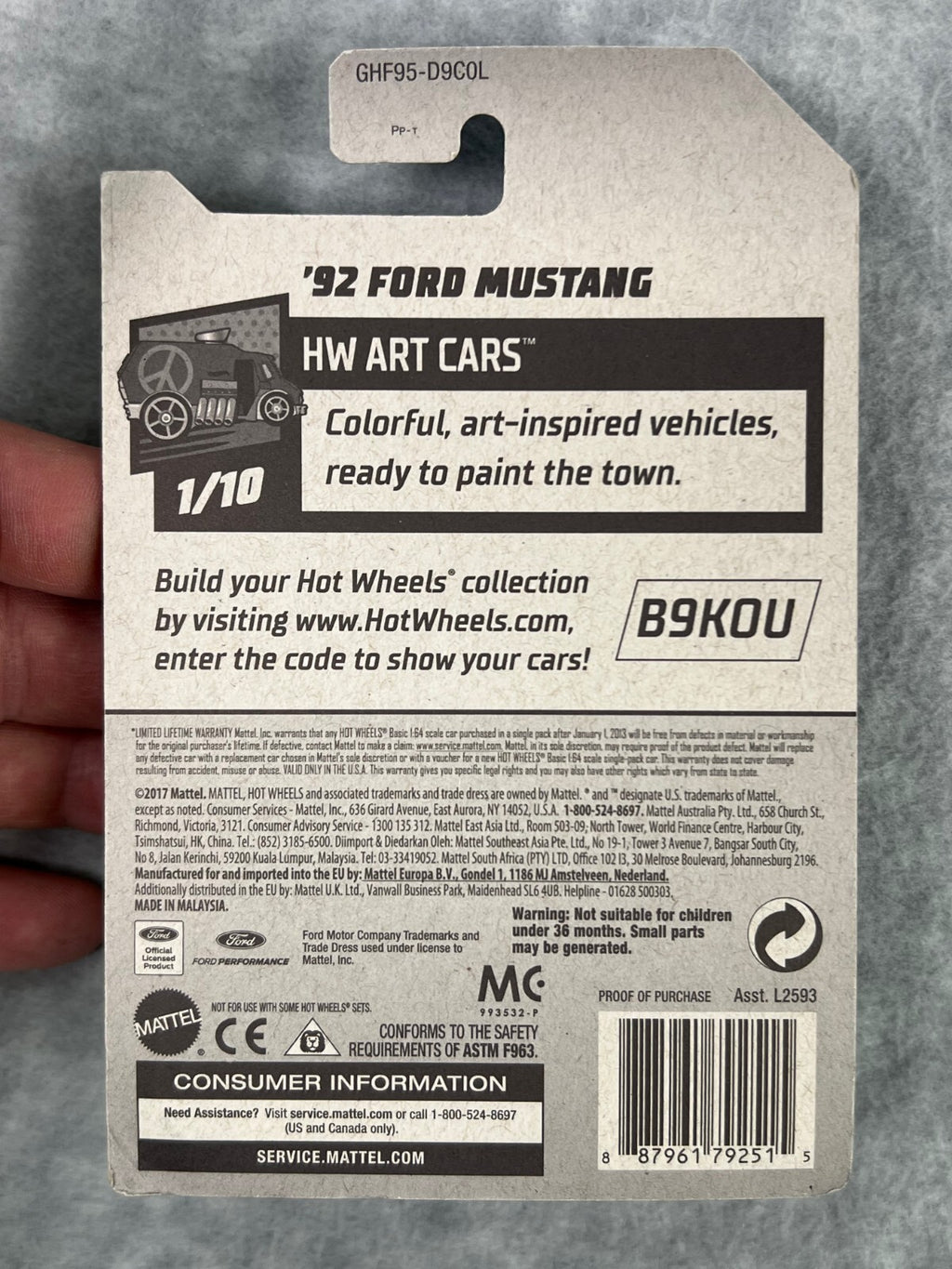 🐎🐎🐎Hot Wheels Hw Art Cars ‘92 Ford Mustang 90/250 Tan H24🐎🐎🐎