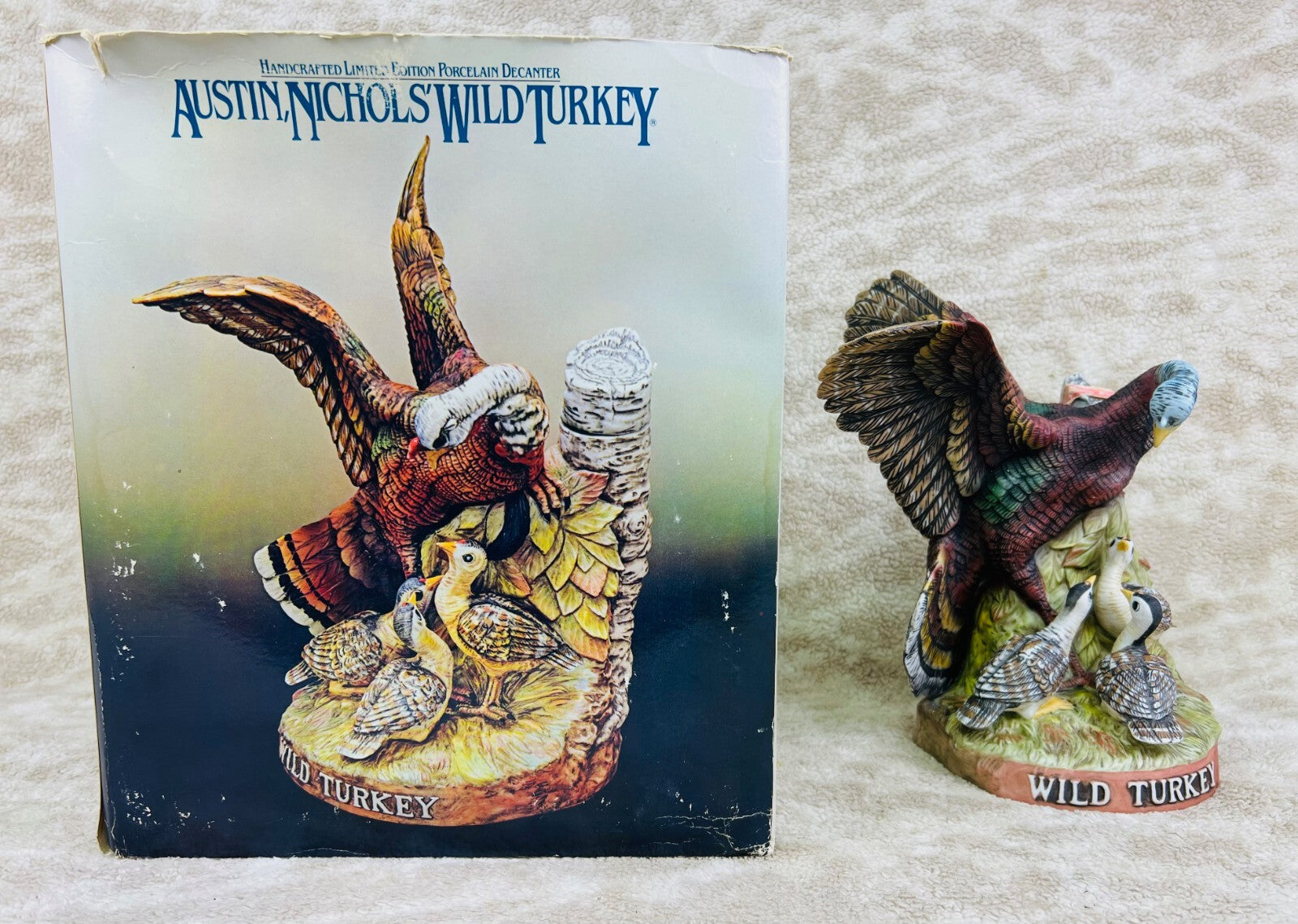 🦃🦃Austin Nichols No 6 Wild Turkey & Poults  Decanter 1984 EMPTY🦃🦃