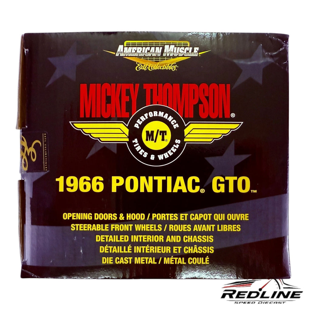 🦅🦅Ertl American Muscle 1966 Pontiac GTO Mickey Thompson 1:18 TV🦅🦅