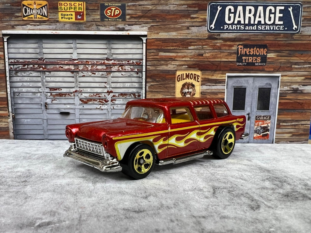 🔥🔥🔥🔥 HOT WHEELS 1955 CHEVY NOMAD WITH FLAMES C9🔥🔥🔥🔥