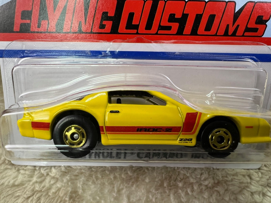 🇺🇸Hot Wheels Flying Customs  Yellow  '85 CHEVROLET CAMARO IROC-Z  HW19🇺🇸