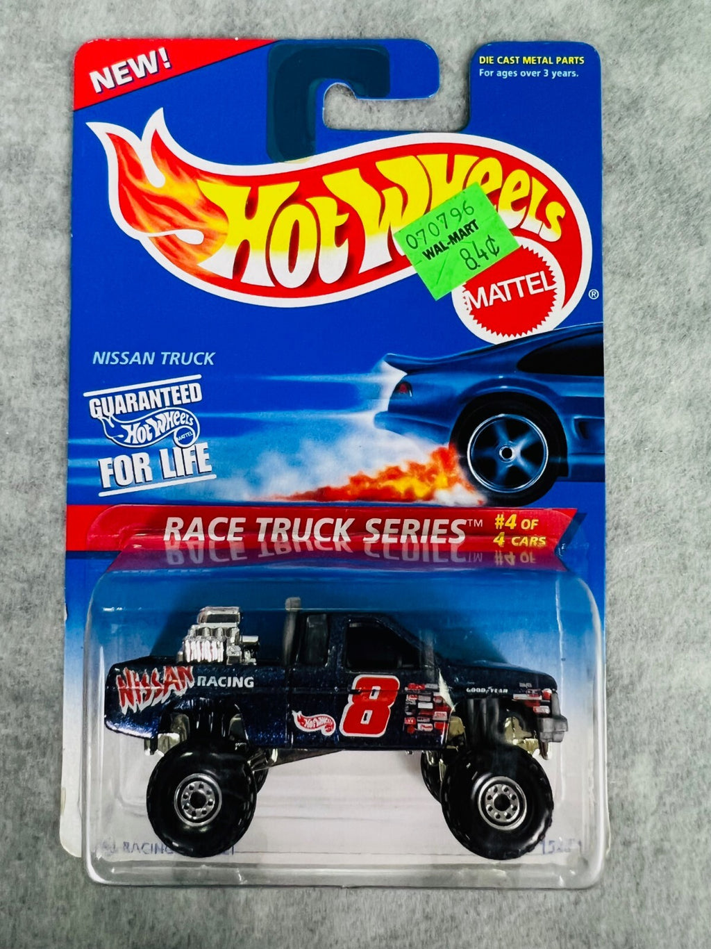 🔥🔥🔥Hot Wheels 1995 Nissan Truck # 383 Blue 4/4 RACE TRUCK SERIES HW21🔥🔥🔥