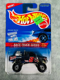 🔥🔥🔥Hot Wheels 1995 Nissan Truck # 383 Blue 4/4 RACE TRUCK SERIES HW21🔥🔥🔥