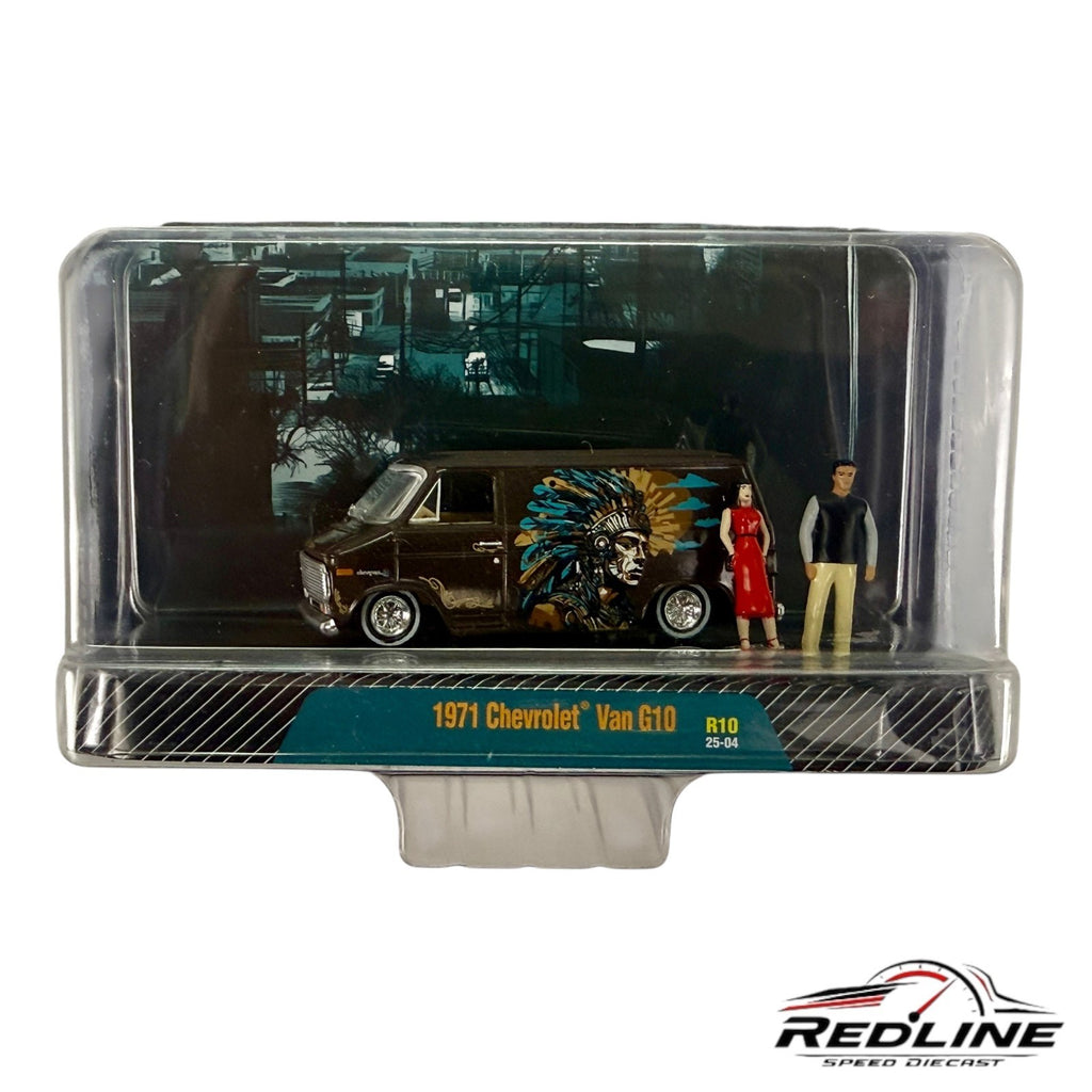 🇺🇸M2 Machines Diorama 1971 Chevrolet Van G10 The Warrior Brown R10 H15🇺🇸