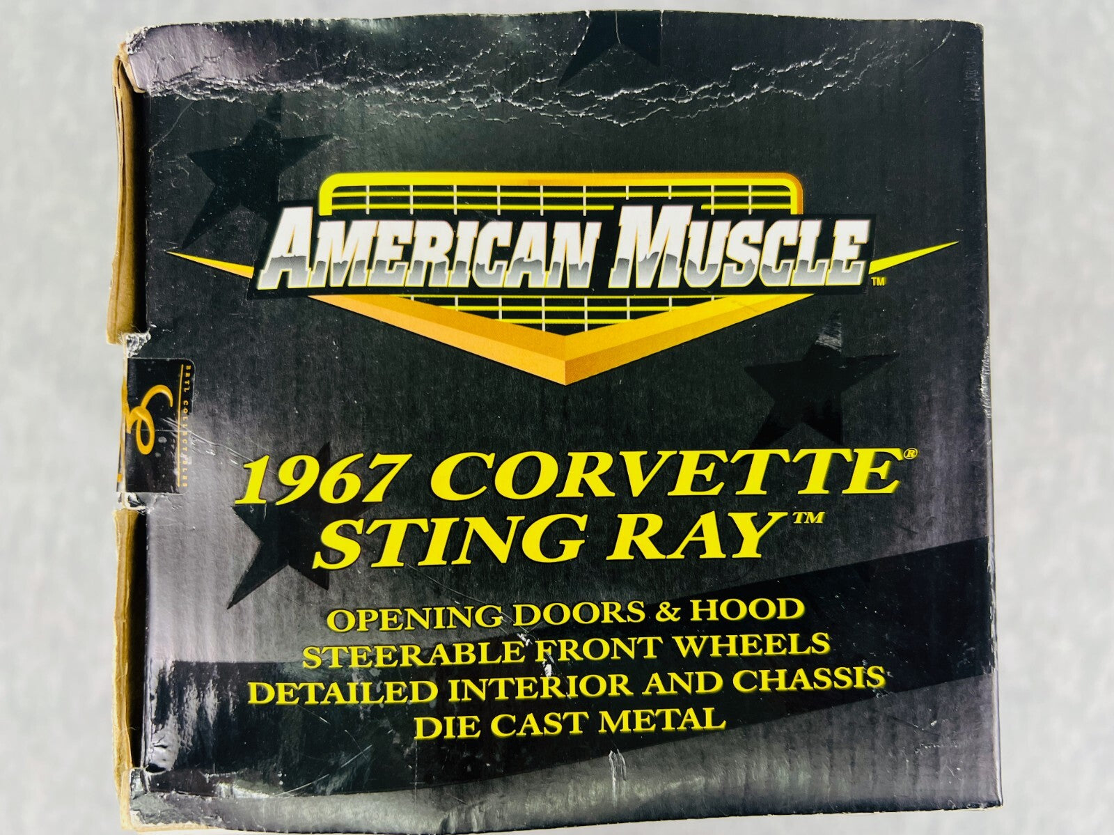 🇺🇸🇺🇸American Muscle 1967 CORVETTE STING RAY BLACK w/BLUE STRIPE 1:18🇺🇸🇺🇸