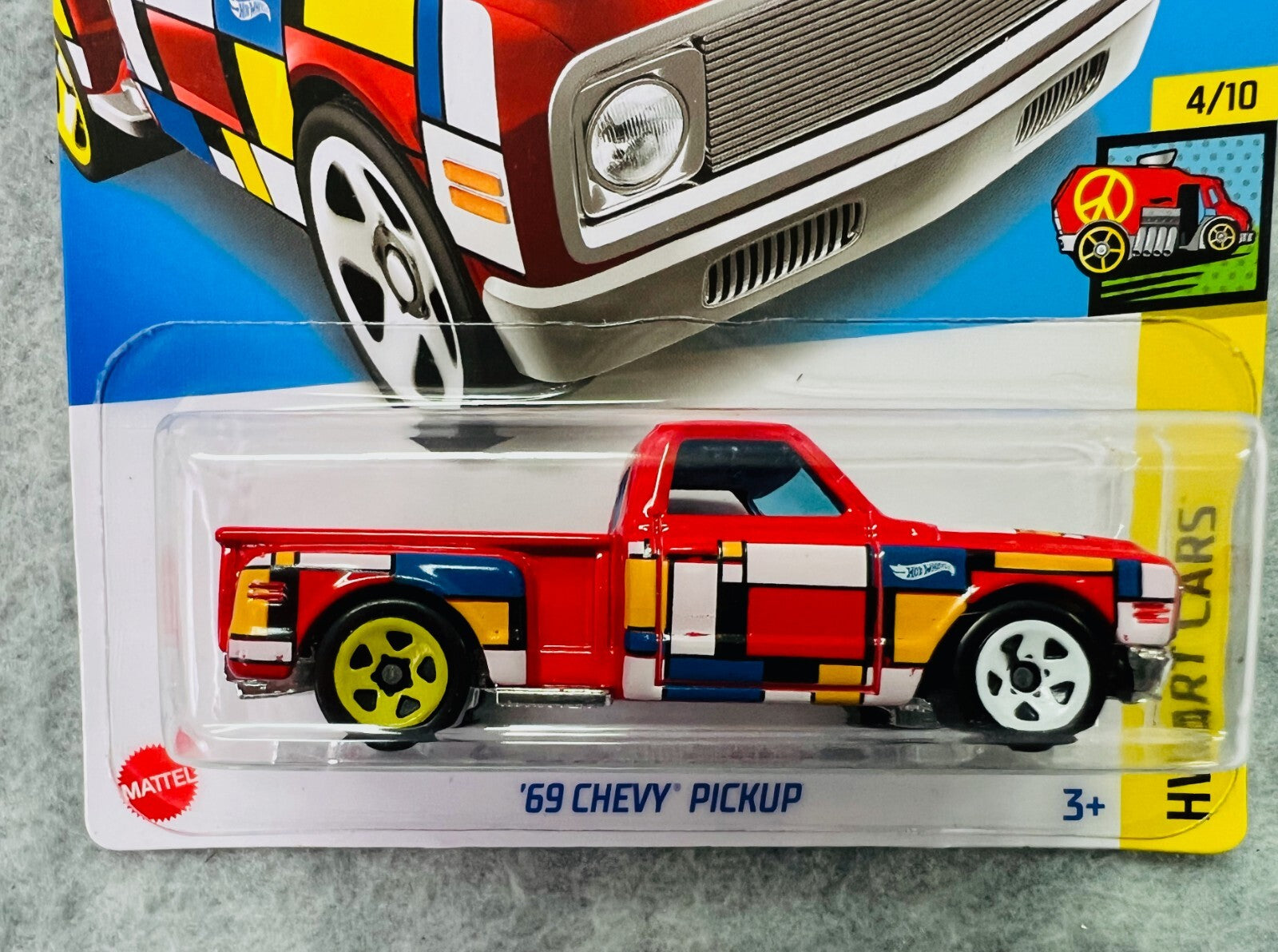🔥🔥🔥Hot Wheels '69 Chevy Pickup Red 108/250 2022 HW Art Cars H25🔥🔥🔥