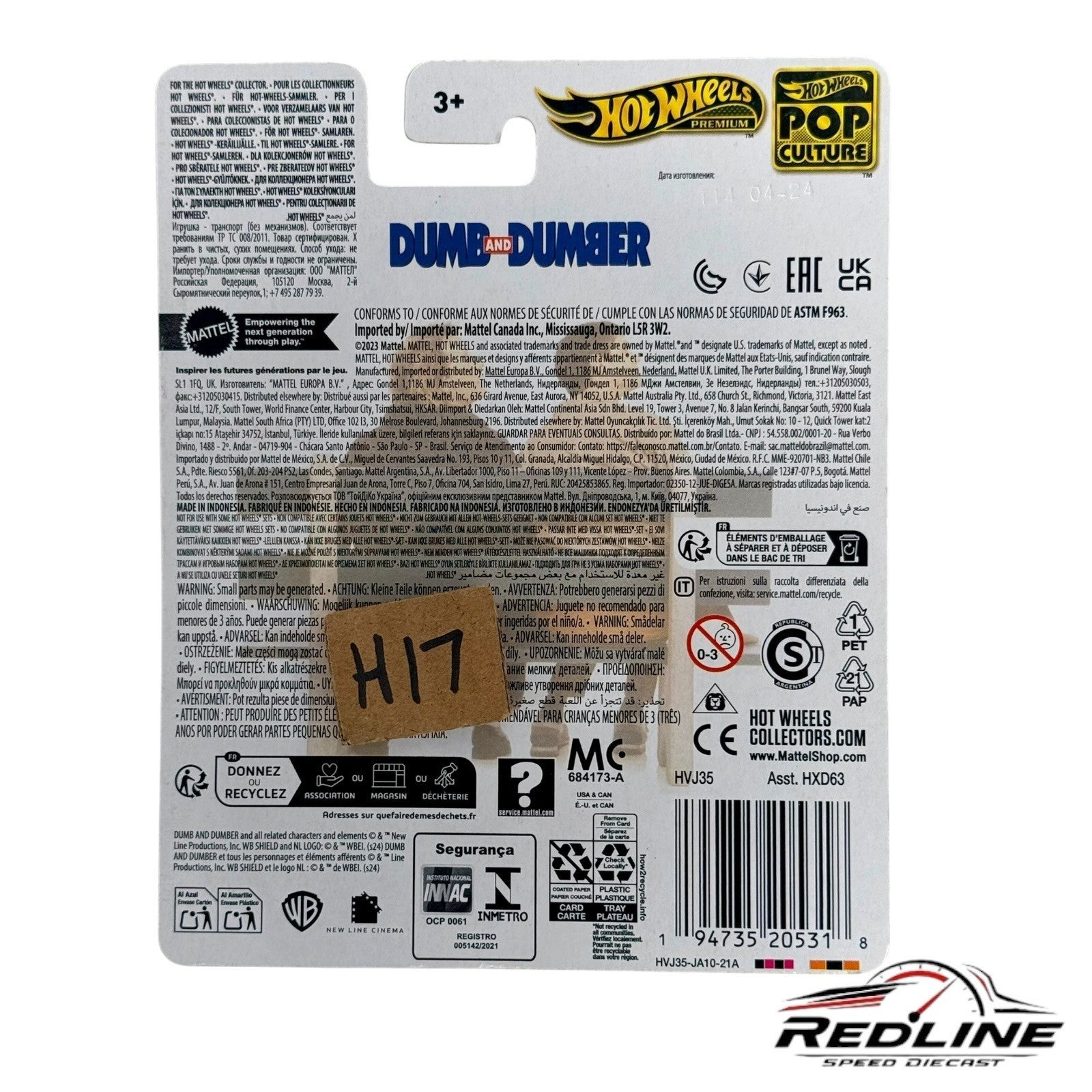 🔥🔥Hot Wheels Premium Pop Culture Dumb and Dumber Mutt Cutts H17🔥🔥