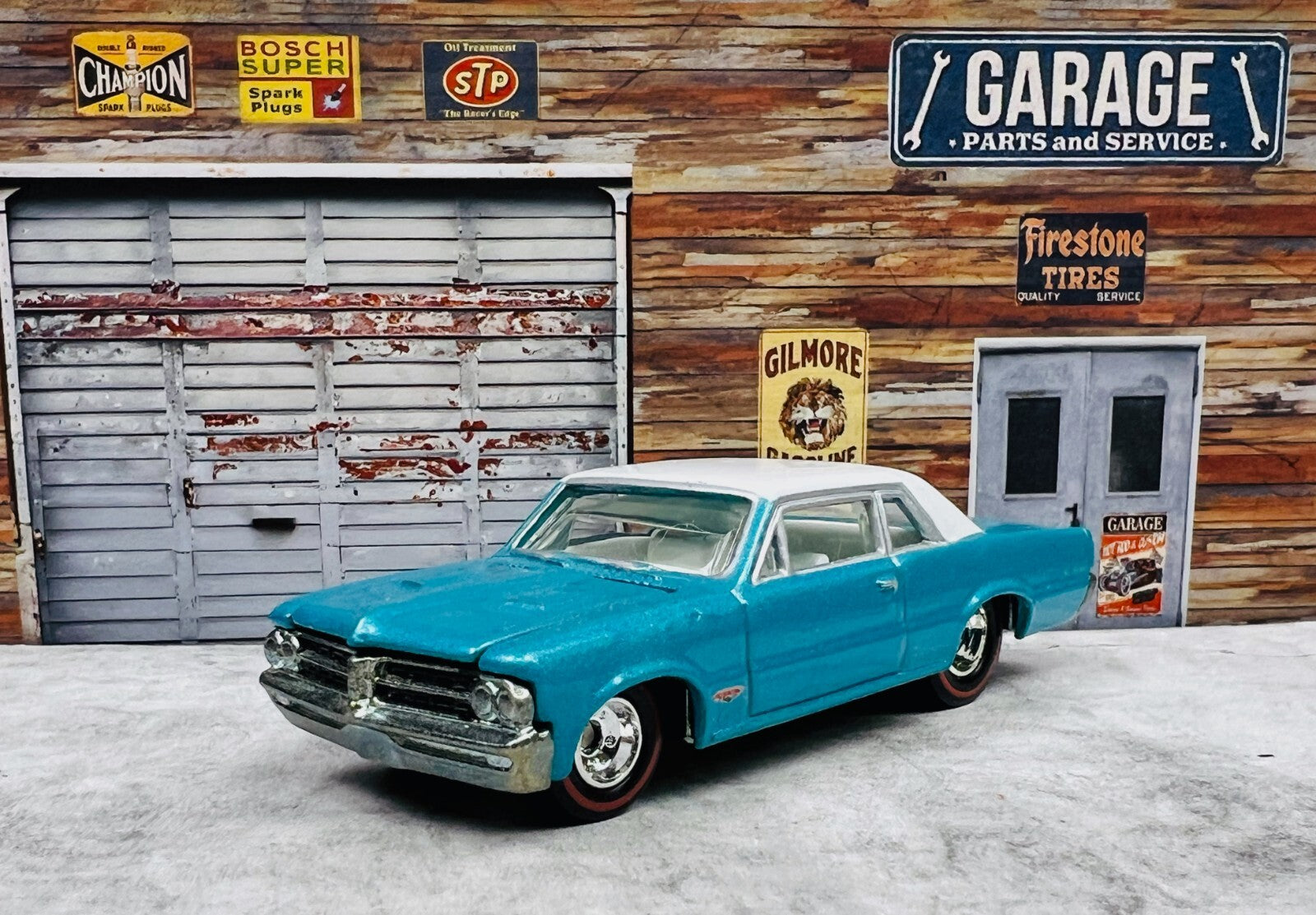 🇺🇸🇺🇸🇺🇸Hotwheels 1964 Pontiac GTO Teal Real Riders C20🇺🇸🇺🇸🇺🇸