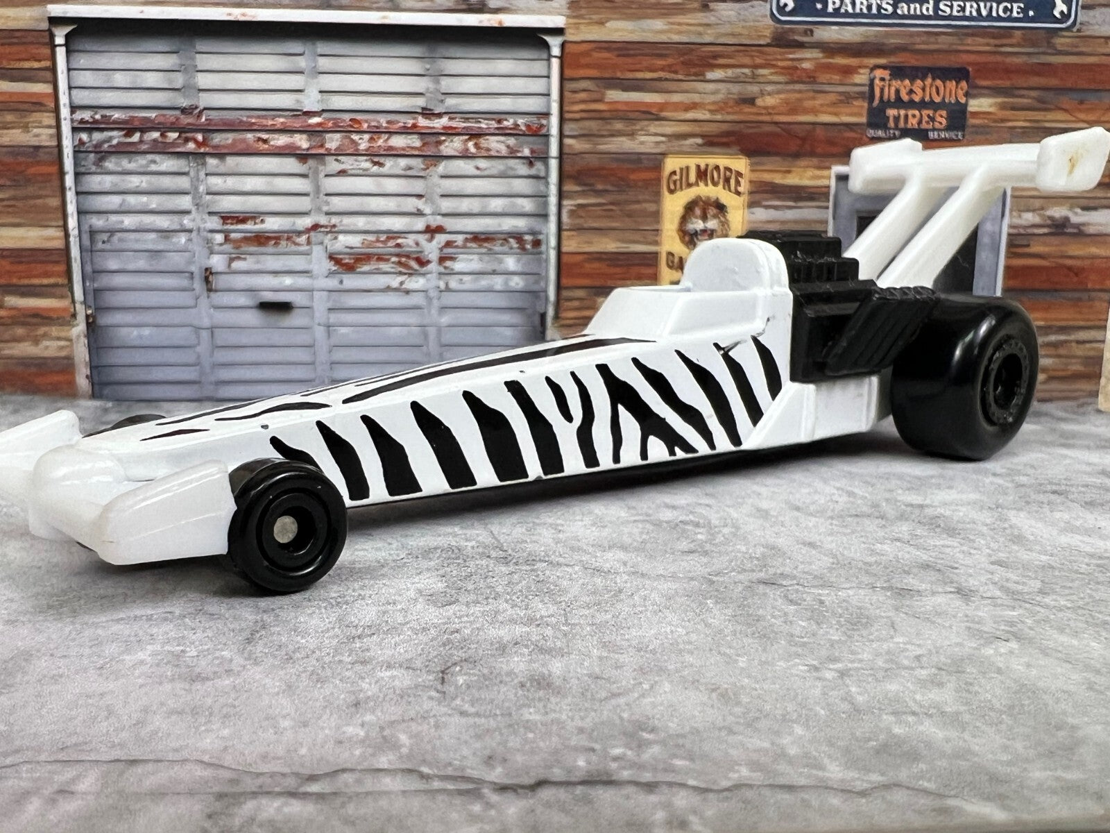 🏁🏁🏁1993 McDonald's Happy Meal Toy Mattel Hot Wheels Zebra Dragster C8🏁🏁🏁