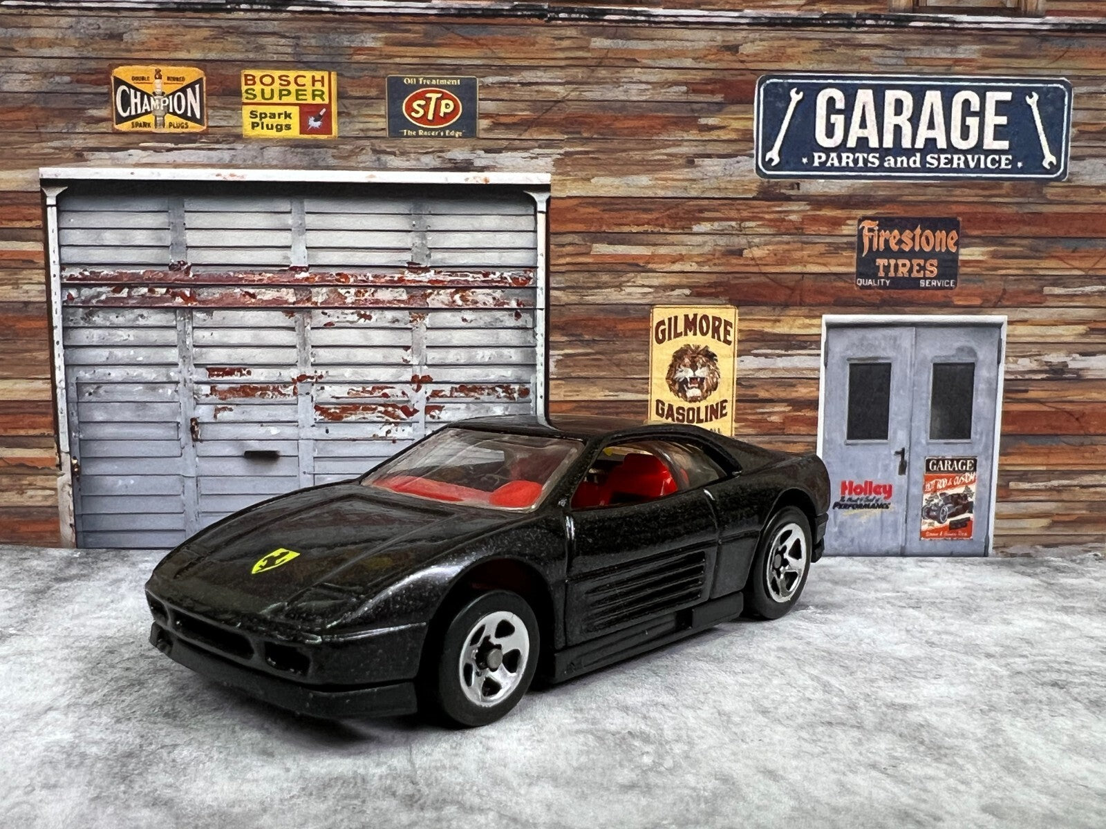 🇮🇹🇮🇹🇮🇹🇮🇹Hotwheels Ferrari 348 Black Red Interior C11🇮🇹🇮🇹🇮🇹🇮🇹