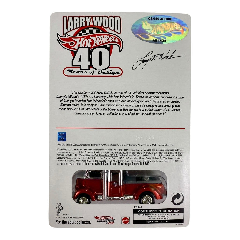 🔥🔥Hot Wheels RLC Larry Wood 40 Years Of Design Custom 38 Ford COE H28🔥🔥