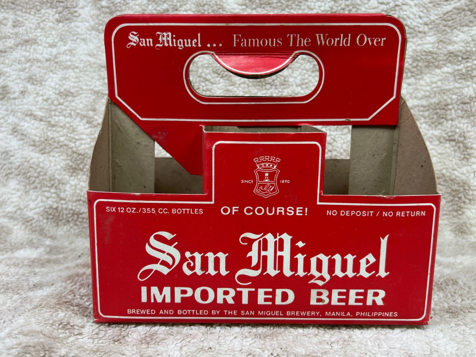 🍺🍺🍺🍺Vintage San Miguel Beer Bottle 6 Back Bottle Holder🍺🍺🍺🍺