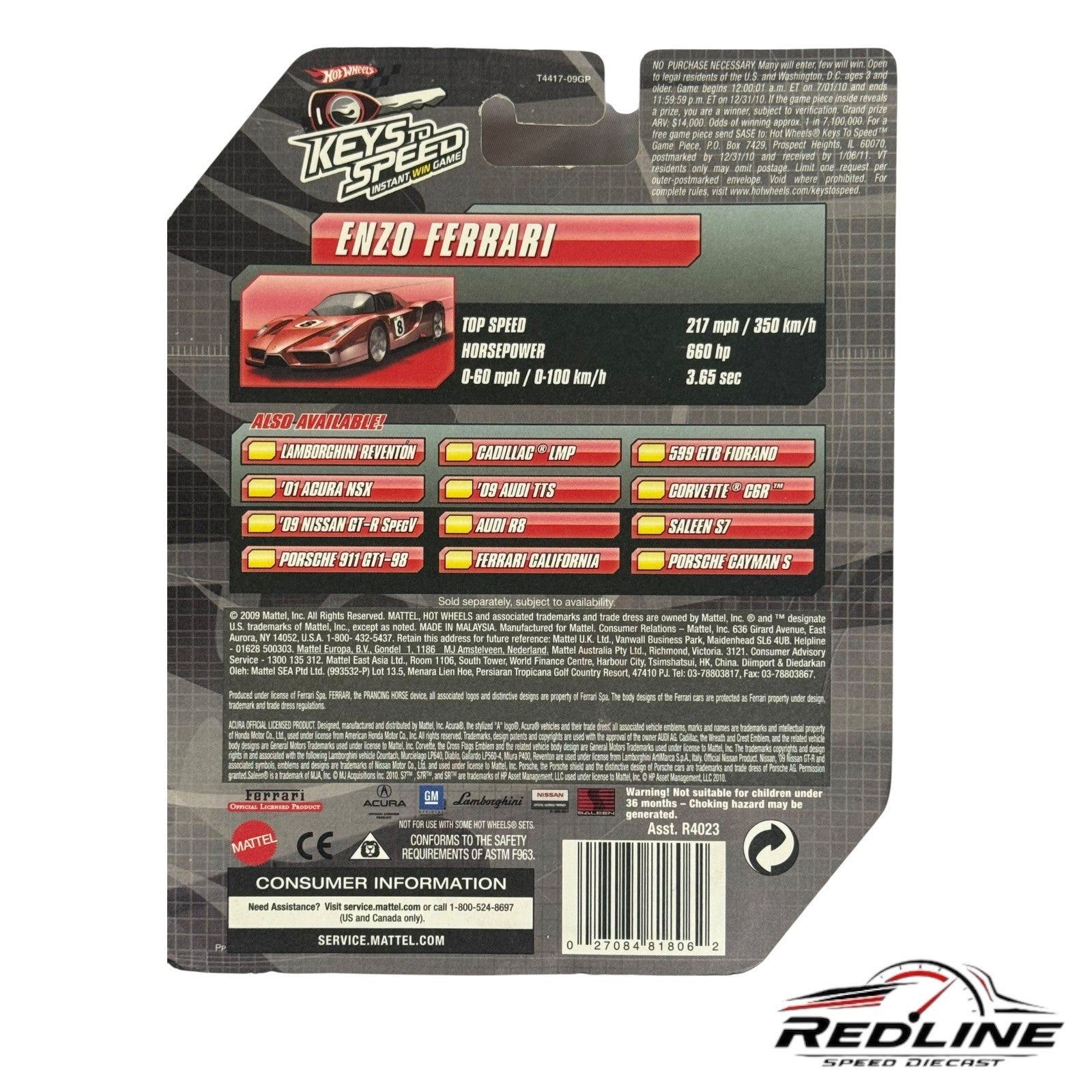 🇮🇹🇮🇹Hot Wheels Keys to Speed Machines Enzo Ferrari Red 1:64🇮🇹🇮🇹