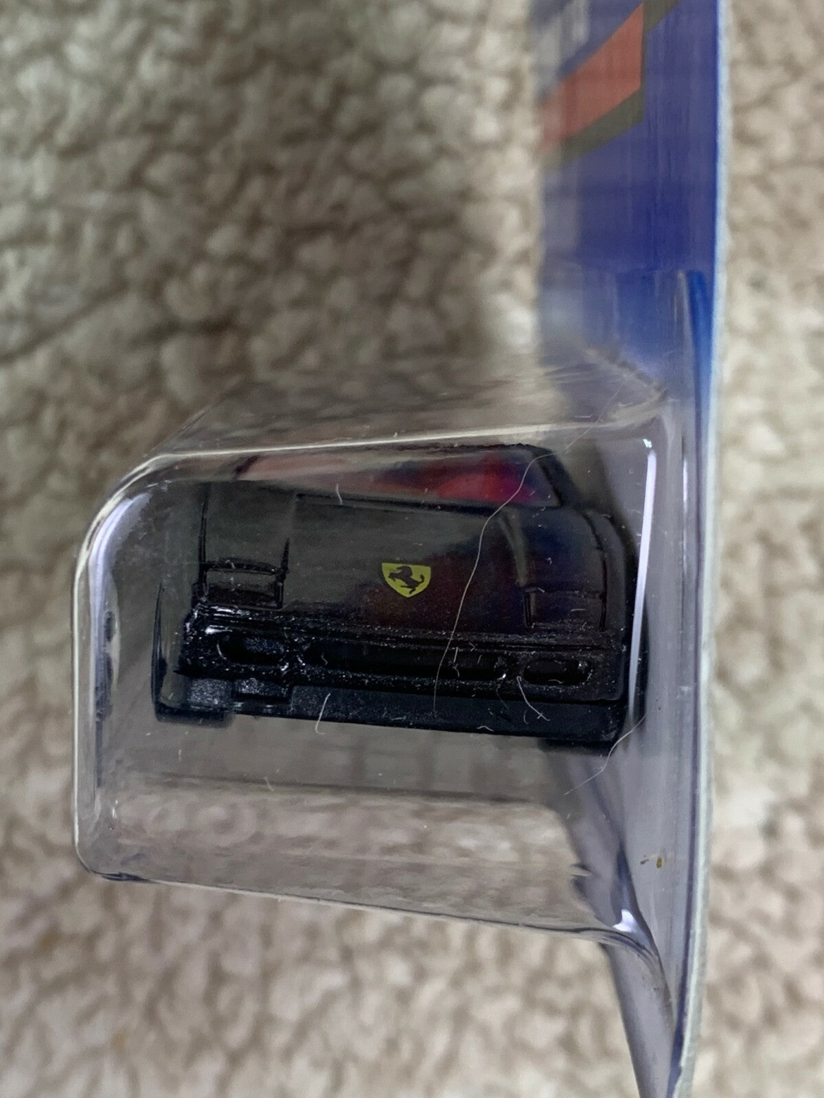 1997 Hot Wheels Black Blue Card #443 FERRARI 348 Black w/Chrome 5Dot Spokes HW05