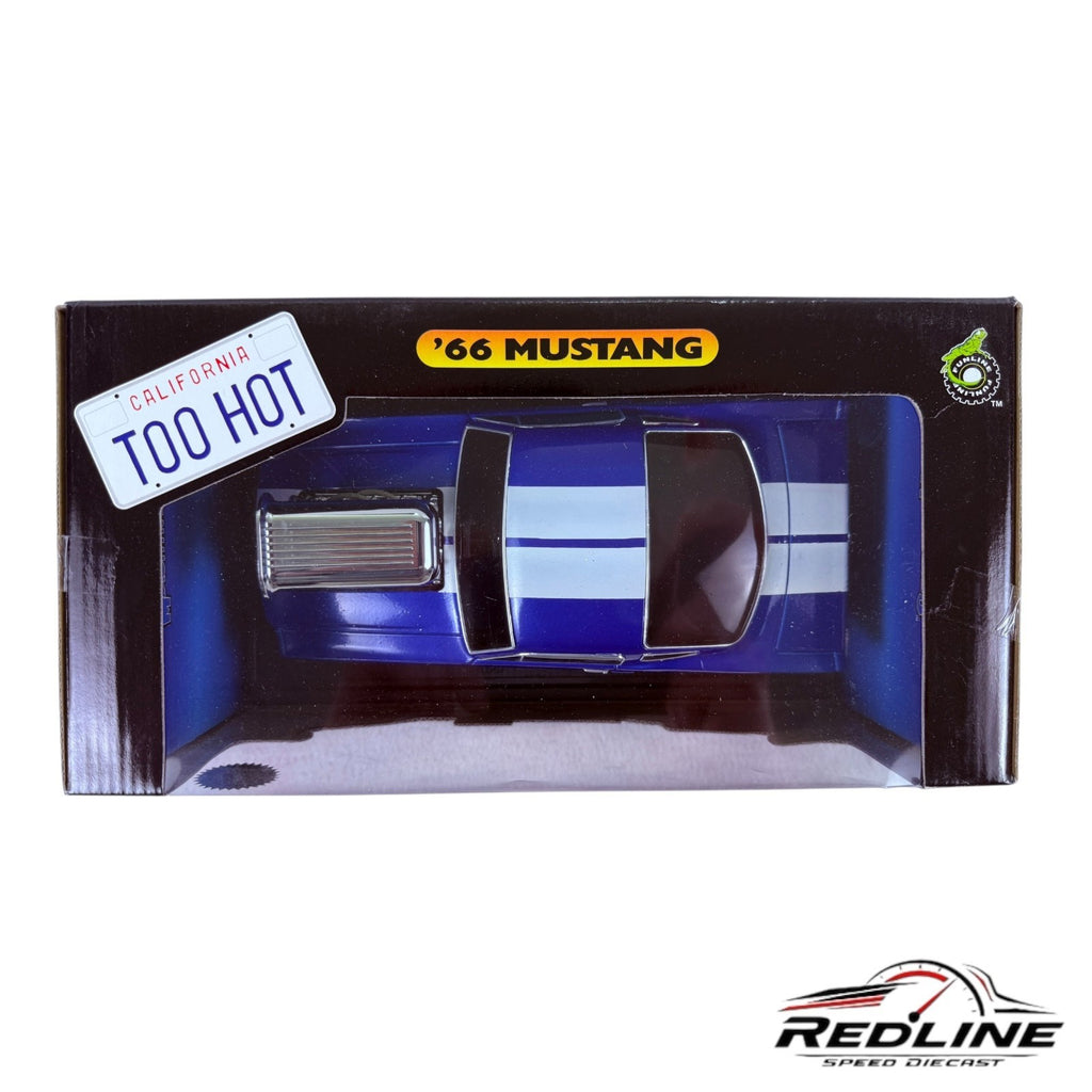 🇺🇸🇺🇸Muscle Machines 1966 Mustang Blue White Stripes 1:18 TV🇺🇸🇺🇸