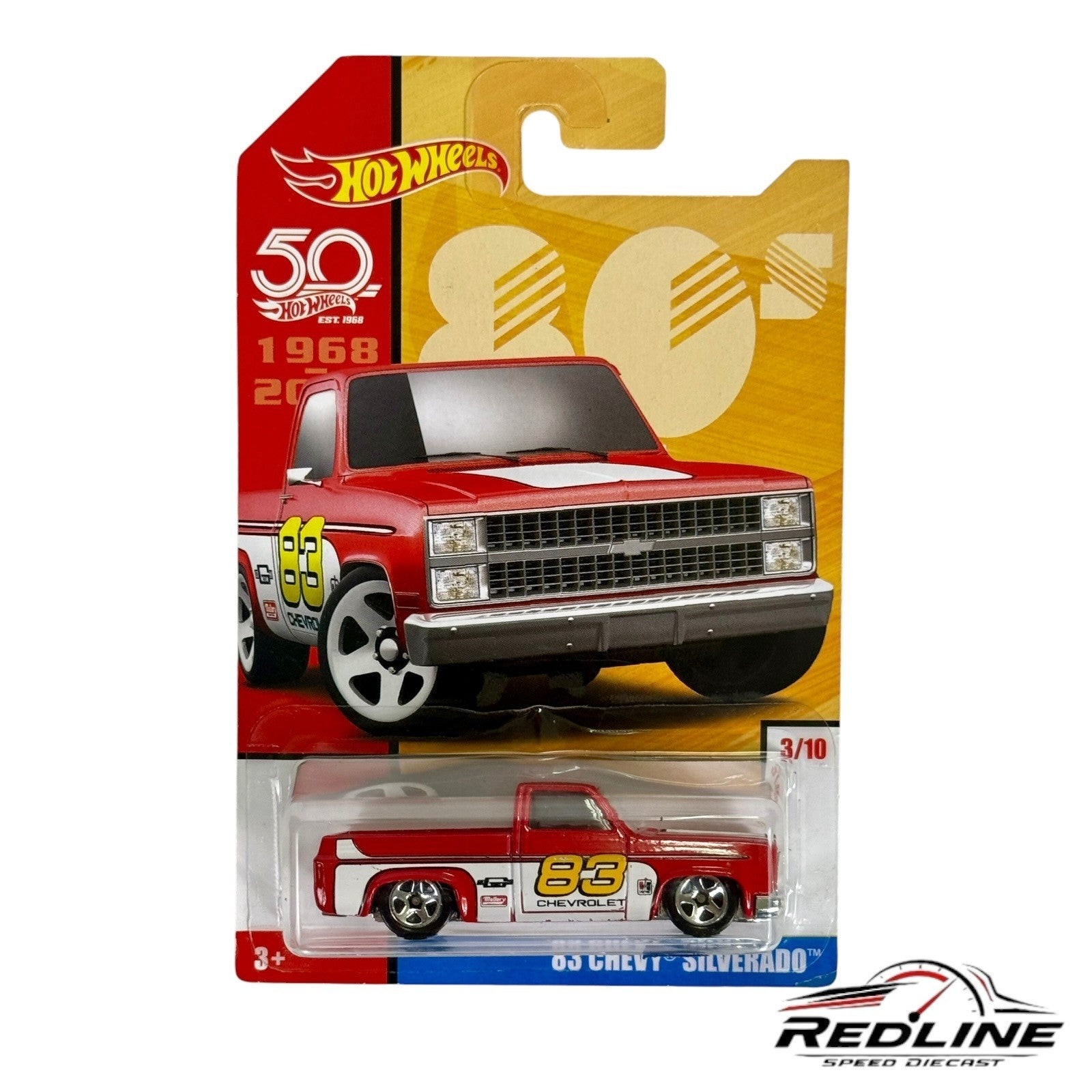 🔥Hot Wheels 50th Anniversary Throwback Decades '83 Chevy Silverado H33🔥