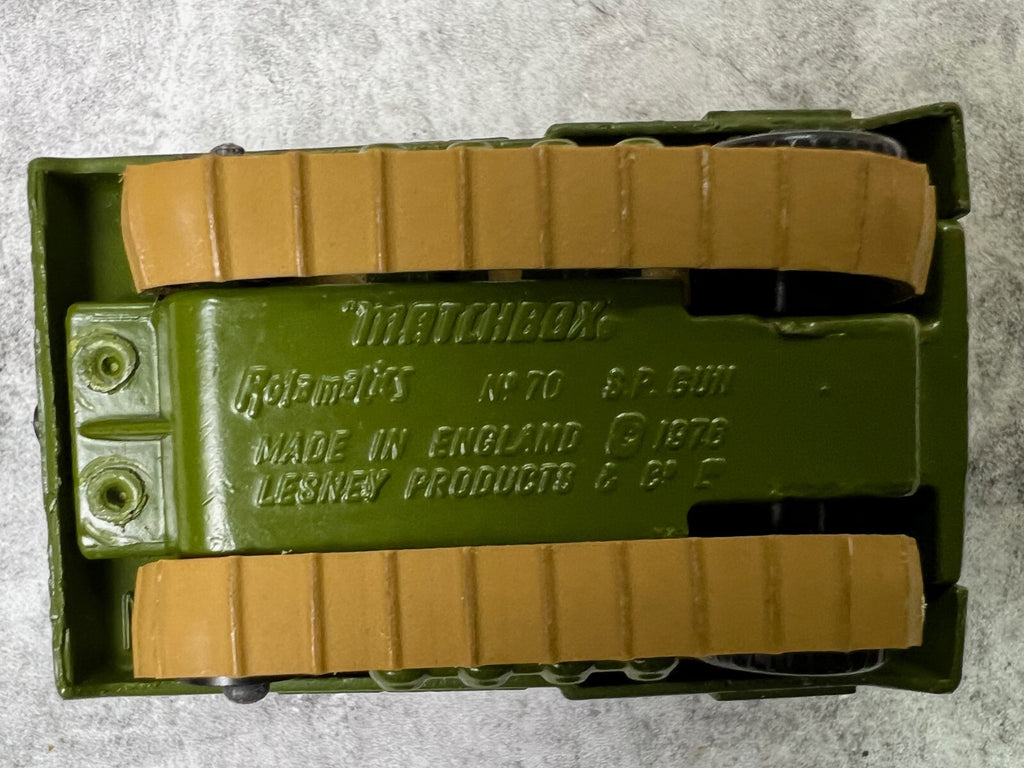 🔥Matchbox Rolamatics No. 70 SP Gun Army Military Tank Lesney England MINT C12🔥