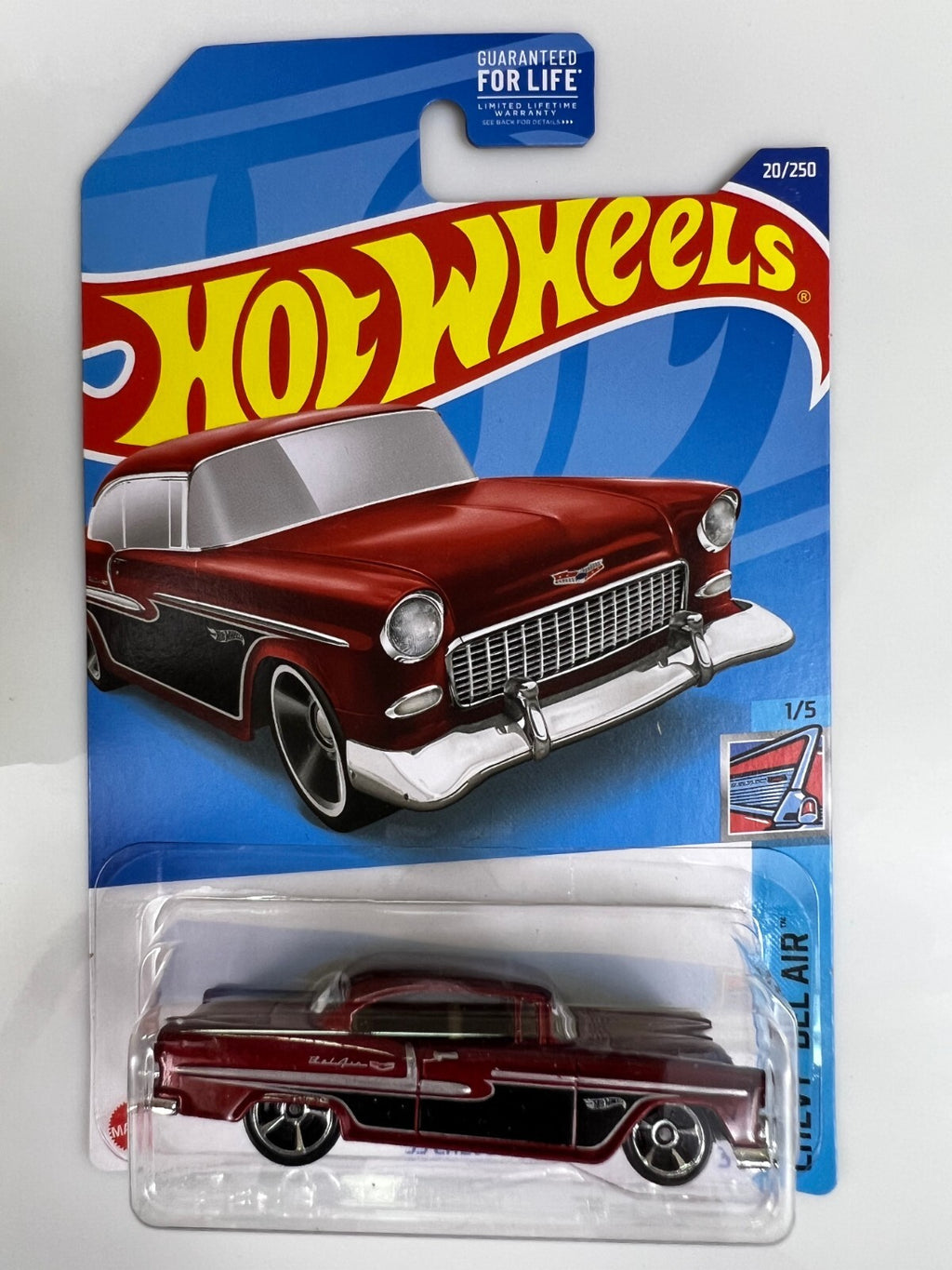 🇺🇸🇺🇸🇺🇸Hot Wheels CHEVY BEL AIR 1/5 '55 Chevy 20/250 Red HW06🇺🇸🇺🇸🇺🇸