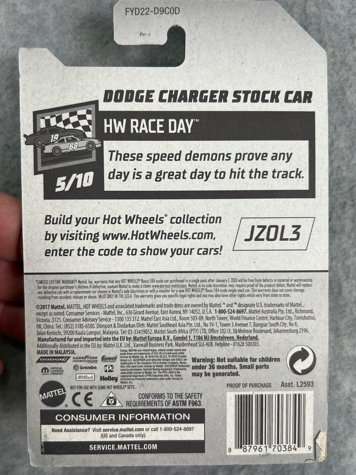 🏁🏁🏁Hot Wheels Dodge Charger Stock Car HW Race Day H27🏁🏁🏁