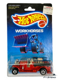 🔥🔥🔥 Hot Wheels Workhorses #1695 OLD NUMBER 5 Fire Engine Truck H35🔥🔥🔥