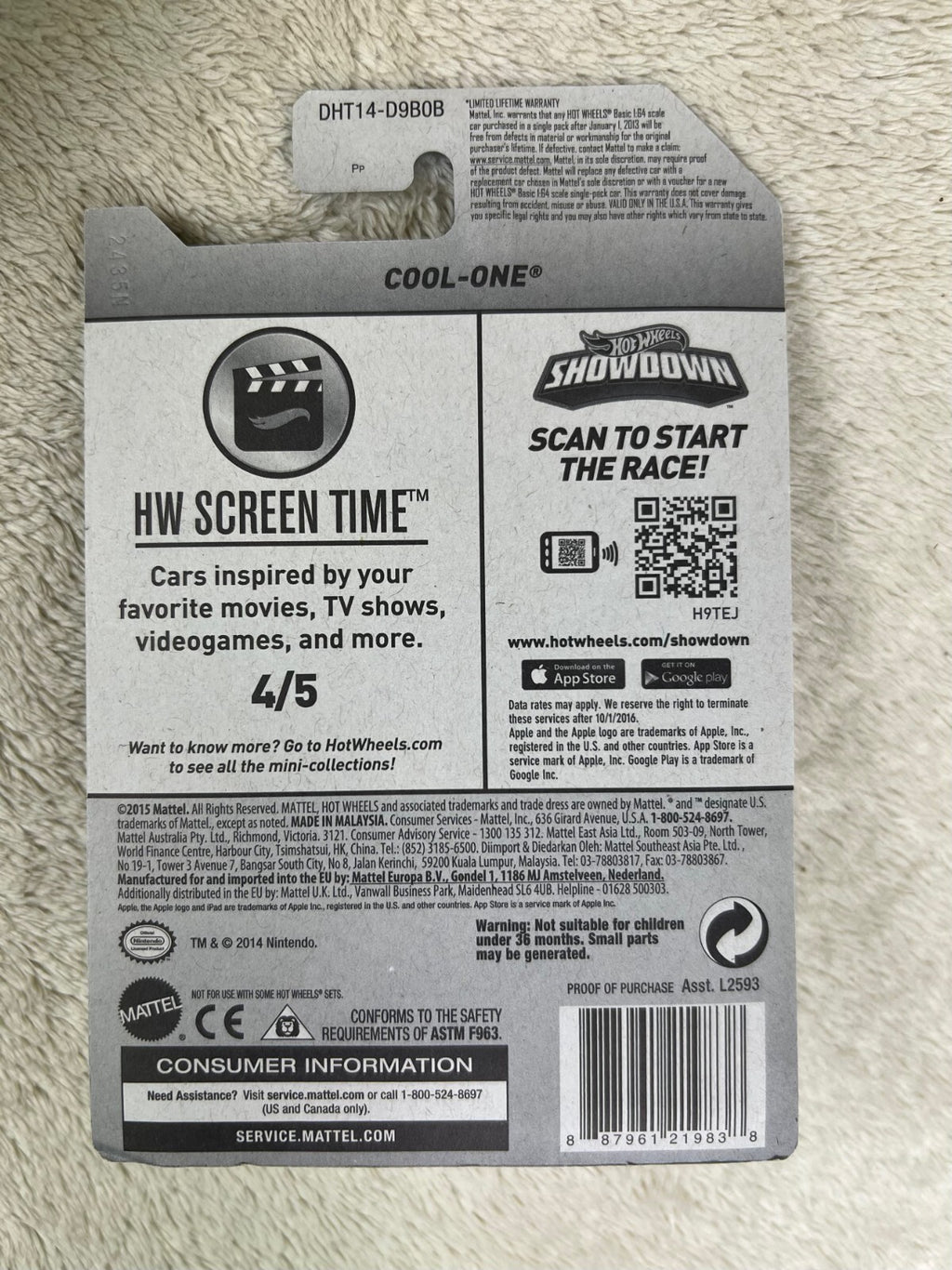 🔥🔥Hot Wheels Screen Time  Cool-One Super Mario Exclusive Snowflake Card HW12🔥