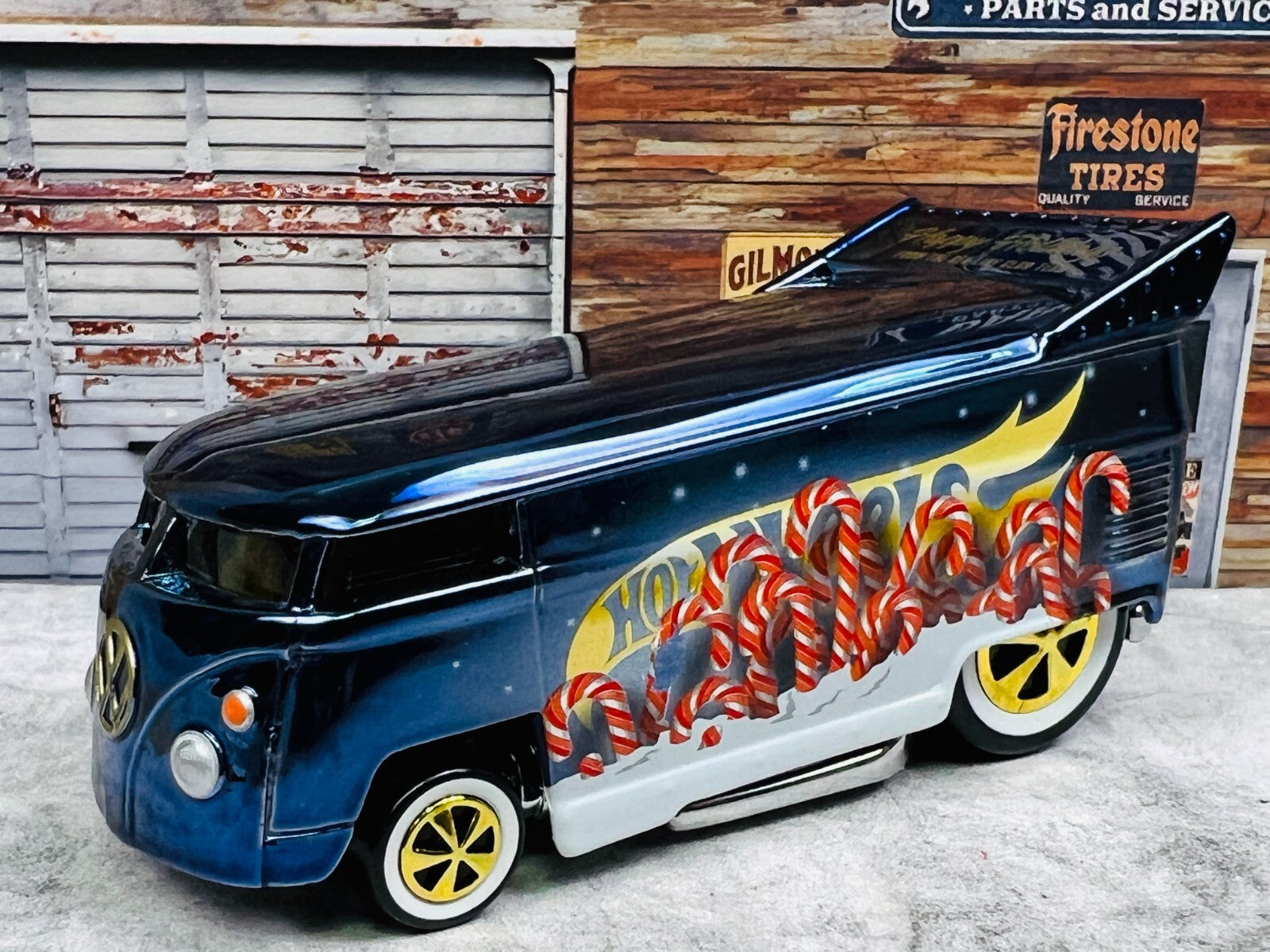 🇩🇪🇩🇪Hot Wheels RLC Exclusive 2019 Holiday VW Drag Bus Dark Blue C2🇩🇪🇩🇪