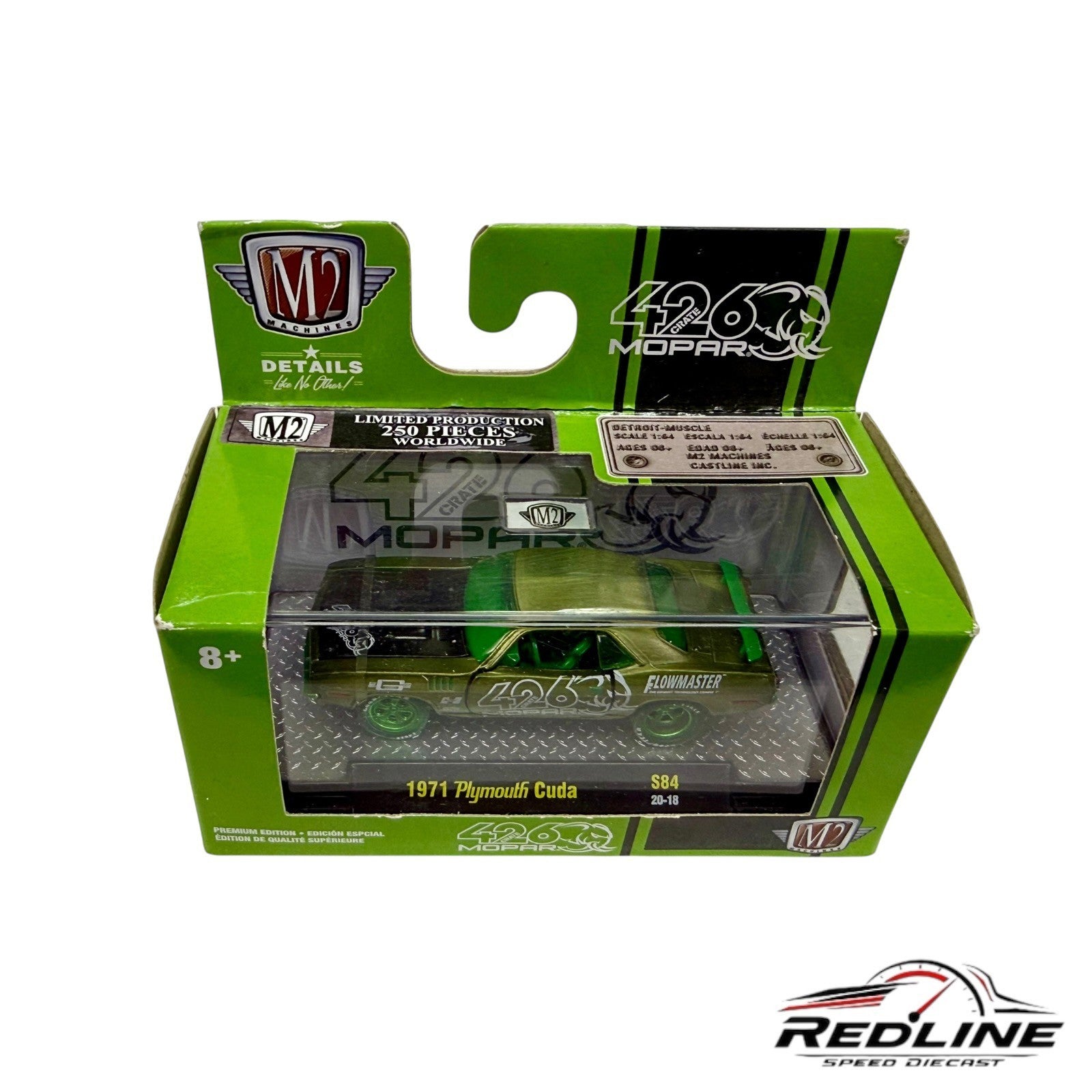 M2 Machines 426 Crate Mopar 1971 Plymouth Cuda SUPER CHASE 1 OF 250 1:64 H36