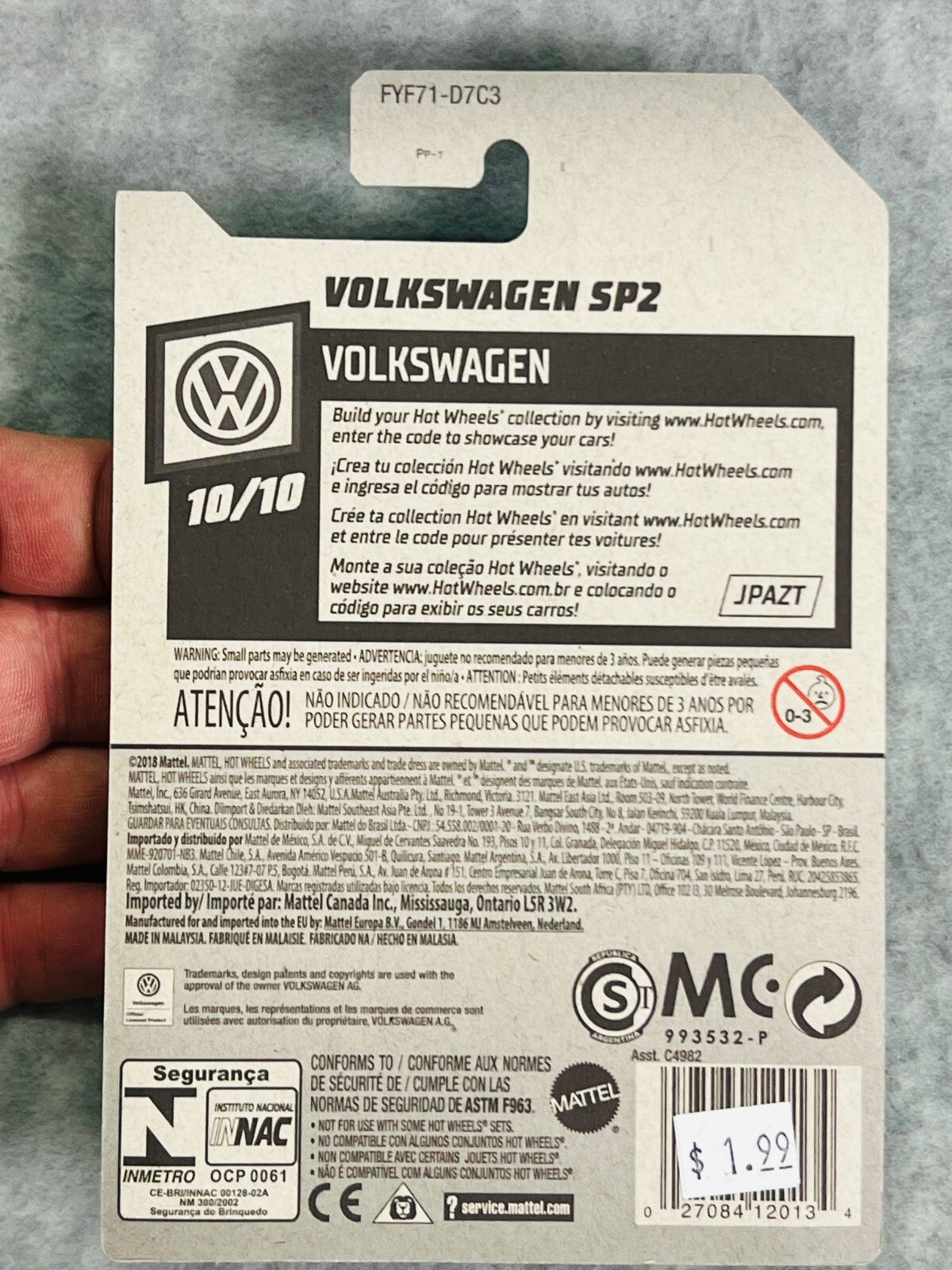 🇩🇪🇩🇪🇩🇪Hot Wheels Volkswagen SP2 Red 10/10 #119/250 H25🇩🇪🇩🇪🇩🇪