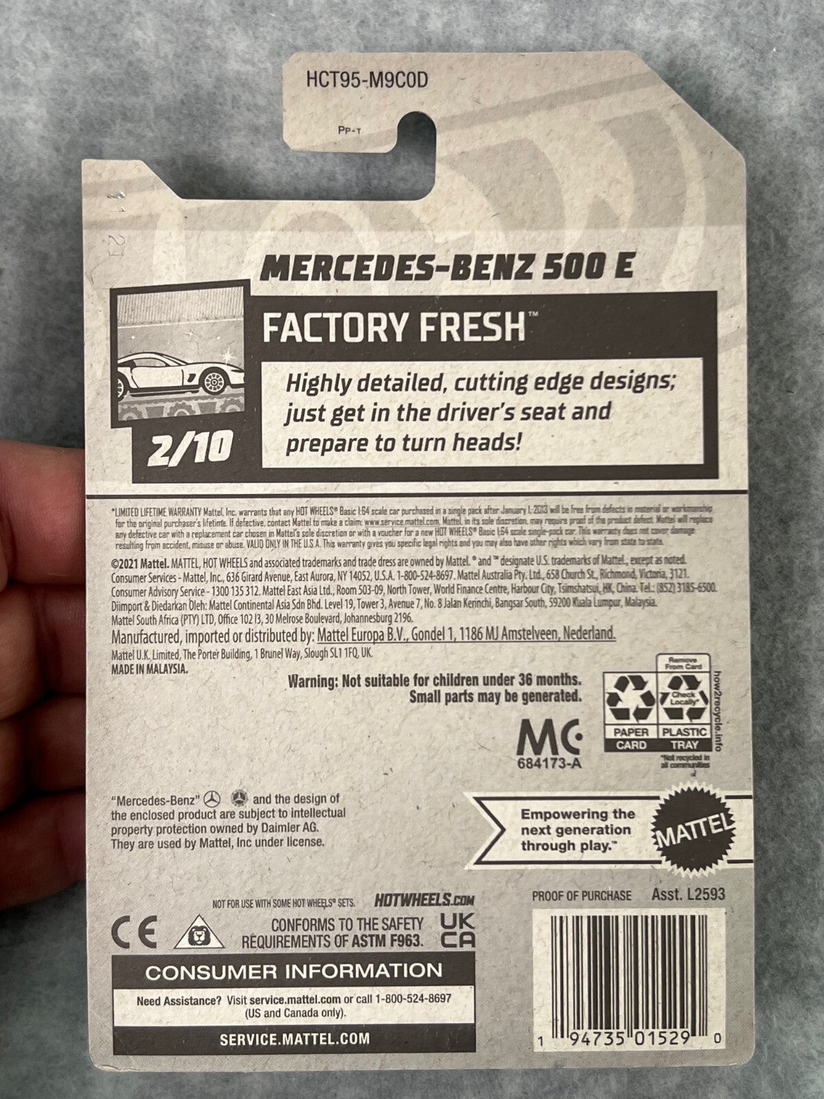 🇩🇪🇩🇪🇩🇪Hot Wheels Factory Fresh Mercedes-Benz 500 E Red H24🇩🇪🇩🇪🇩🇪