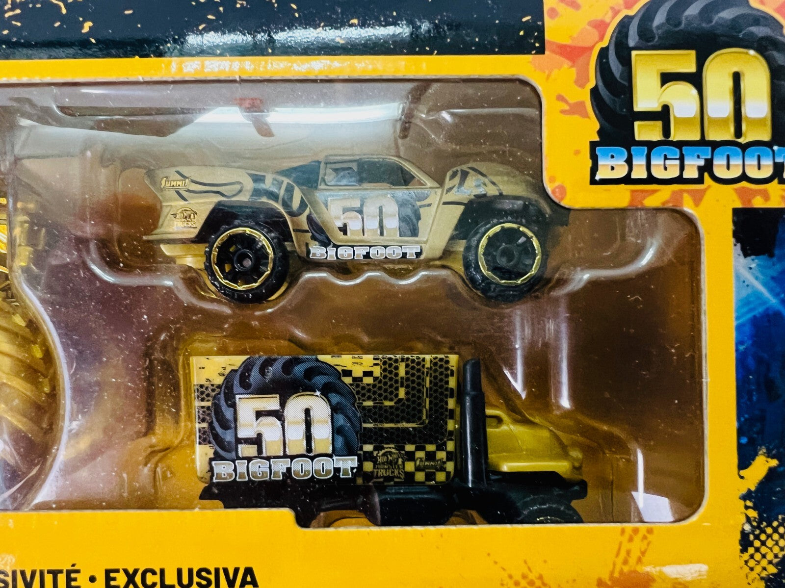 🔥Hot Wheels Monster Trucks 50 Bigfoot Trophy Champions Rare Exclusive GOLD Set