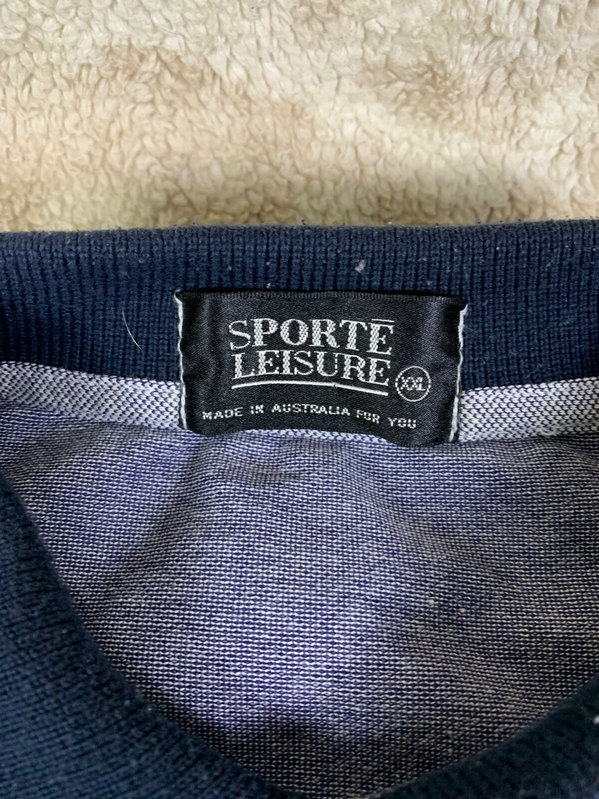 ***Sport Leisure Australia Golf Polo Mens XXL Blue/White Knit Pattern Kangaroo**