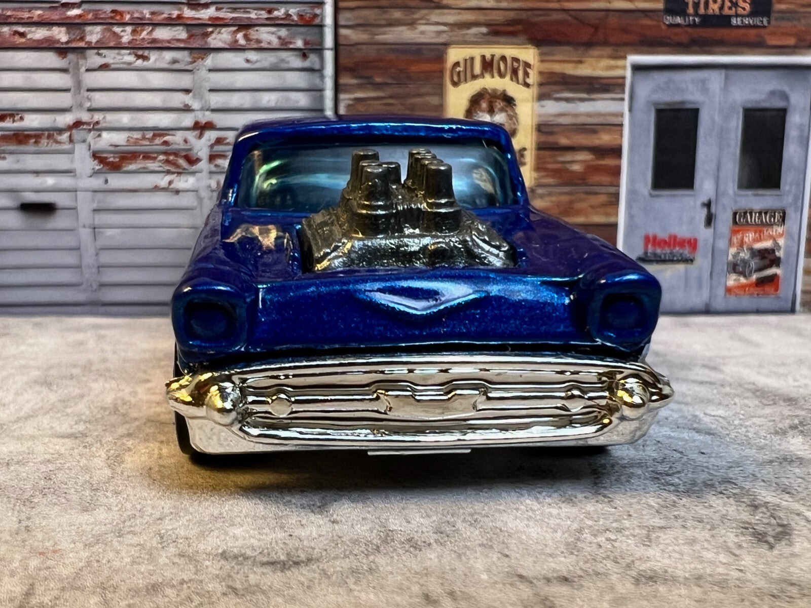 🔥🔥🔥Vintage 1976 Hot Wheels '57 Chevy Red White Blue Exposed Engine c6🔥🔥🔥