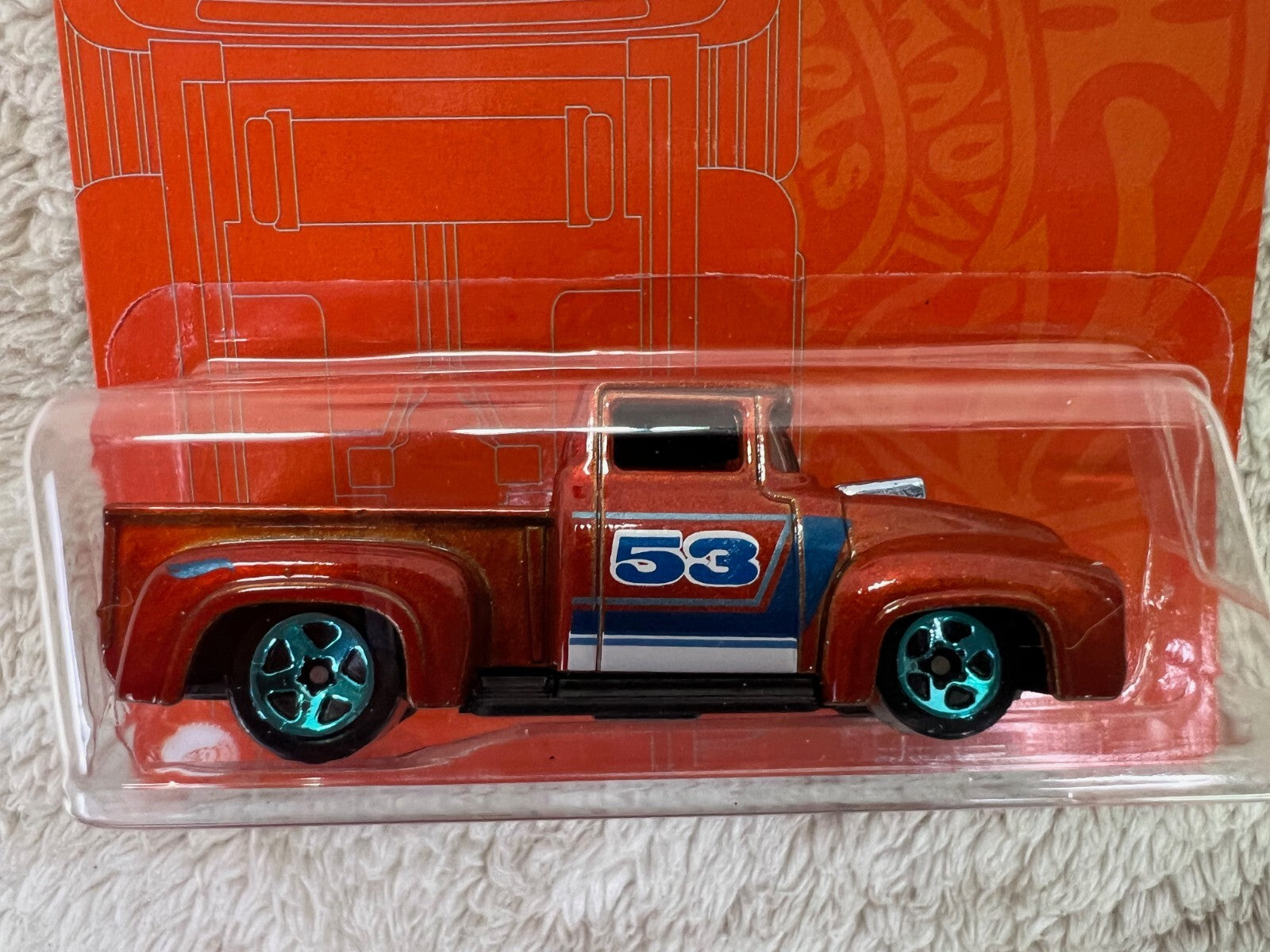 🇺🇸🔥🔥🔥Hot Wheels Custom 56 Ford Truck Orange & Blue HW18🔥🔥🔥🇺🇸