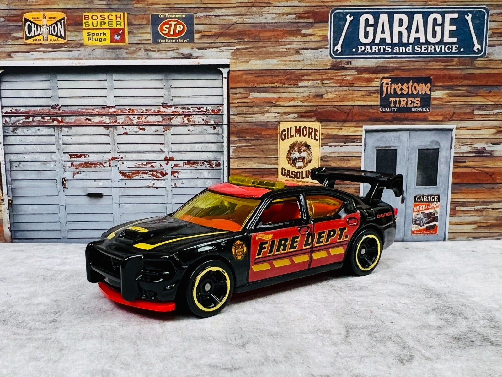 🔥🔥🔥Hot Wheel Dodge Charger Drift Fire Department HW Rescue Black C18🔥🔥🔥
