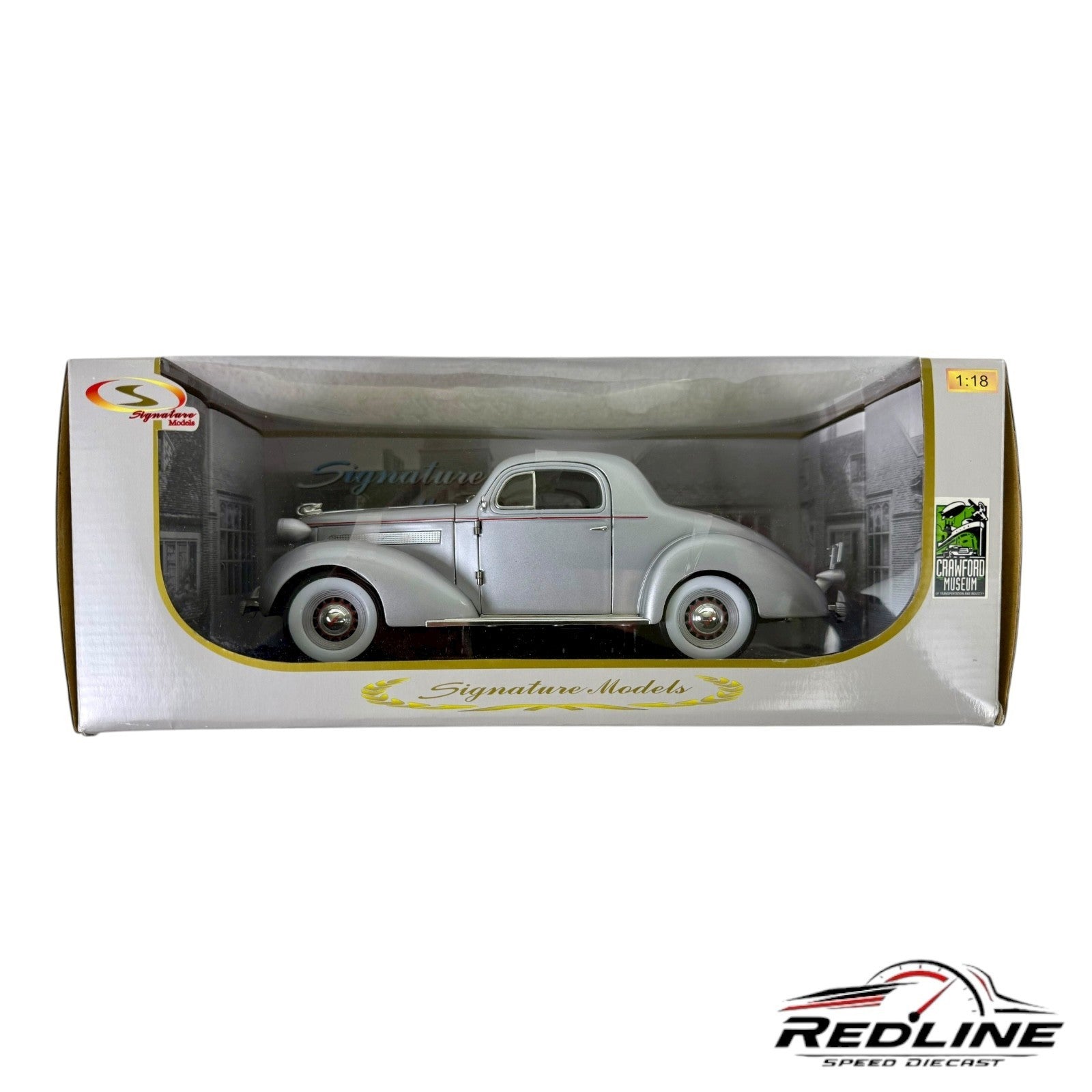 🇺🇸🇺🇸Signature Models 1936 Pontiac Deluxe Silver 1:18 C3🇺🇸🇺🇸