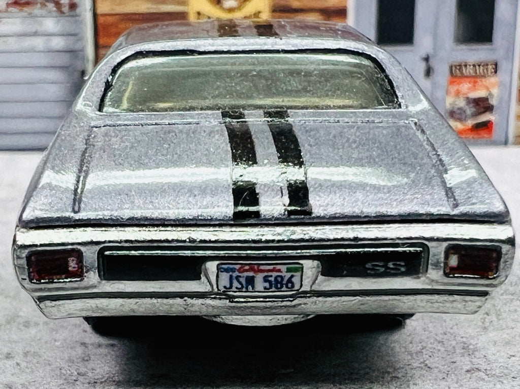 🇺🇸🇺🇸Hot Wheels Loose 1970 Chevelle SS Silver Black Stripes LOOSE C21🇺🇸🇺🇸