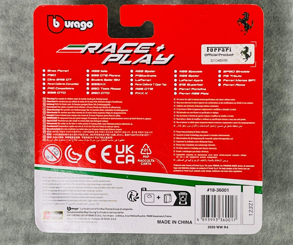 🇮🇹🇮🇹🇮🇹Bburago Race + Play Red LaFerrari New 1/43 HW22🇮🇹🇮🇹🇮🇹