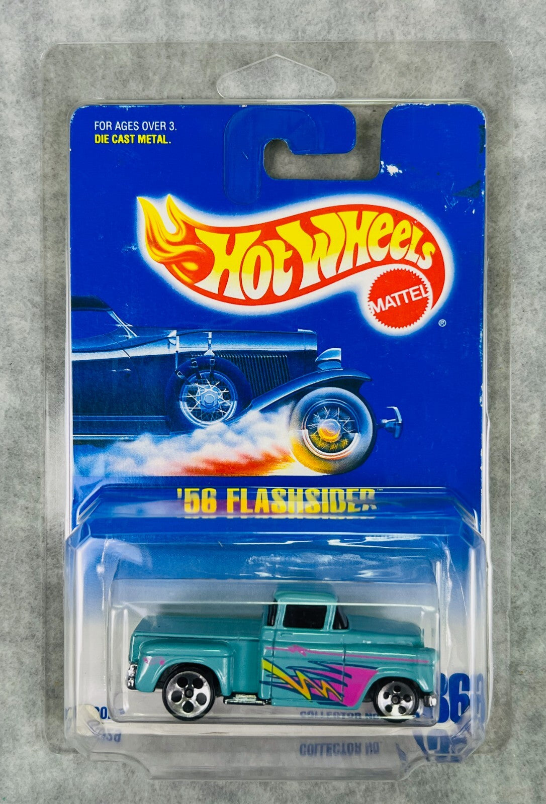 🇺🇸🇺🇸🇺🇸Hot Wheels Blue Card  '56 Flashsider Light Blue #136 H30🇺🇸🇺🇸🇺🇸