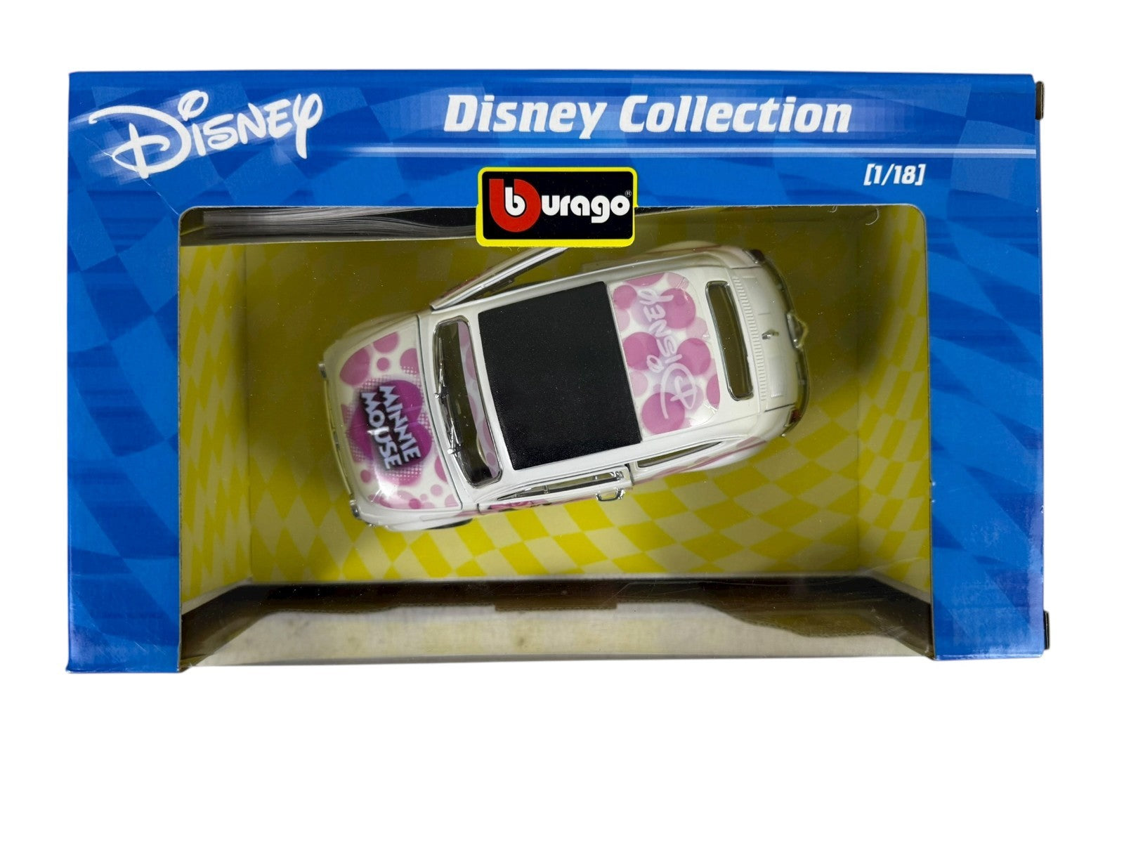 🇮🇹🇮🇹Burago Disney Collection Minnie Mouse Fiat 500 1/18 White AH🇮🇹🇮🇹