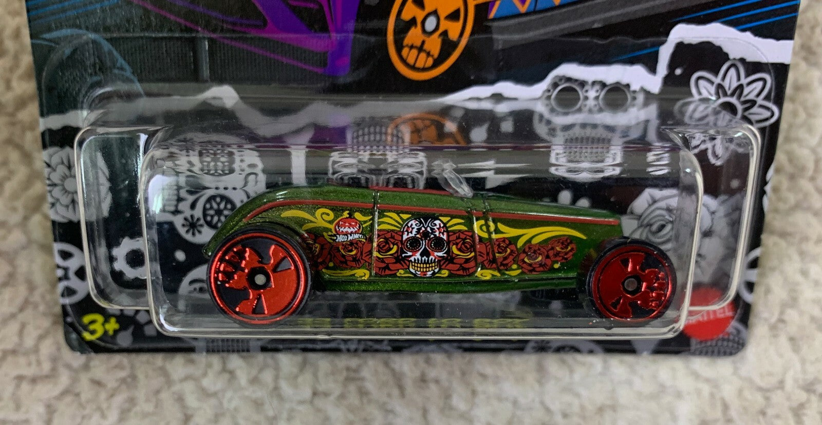 *Hot Wheels '33 FORD LO BOY Green #1 Halloween Day of The Dead New On Card HW06*
