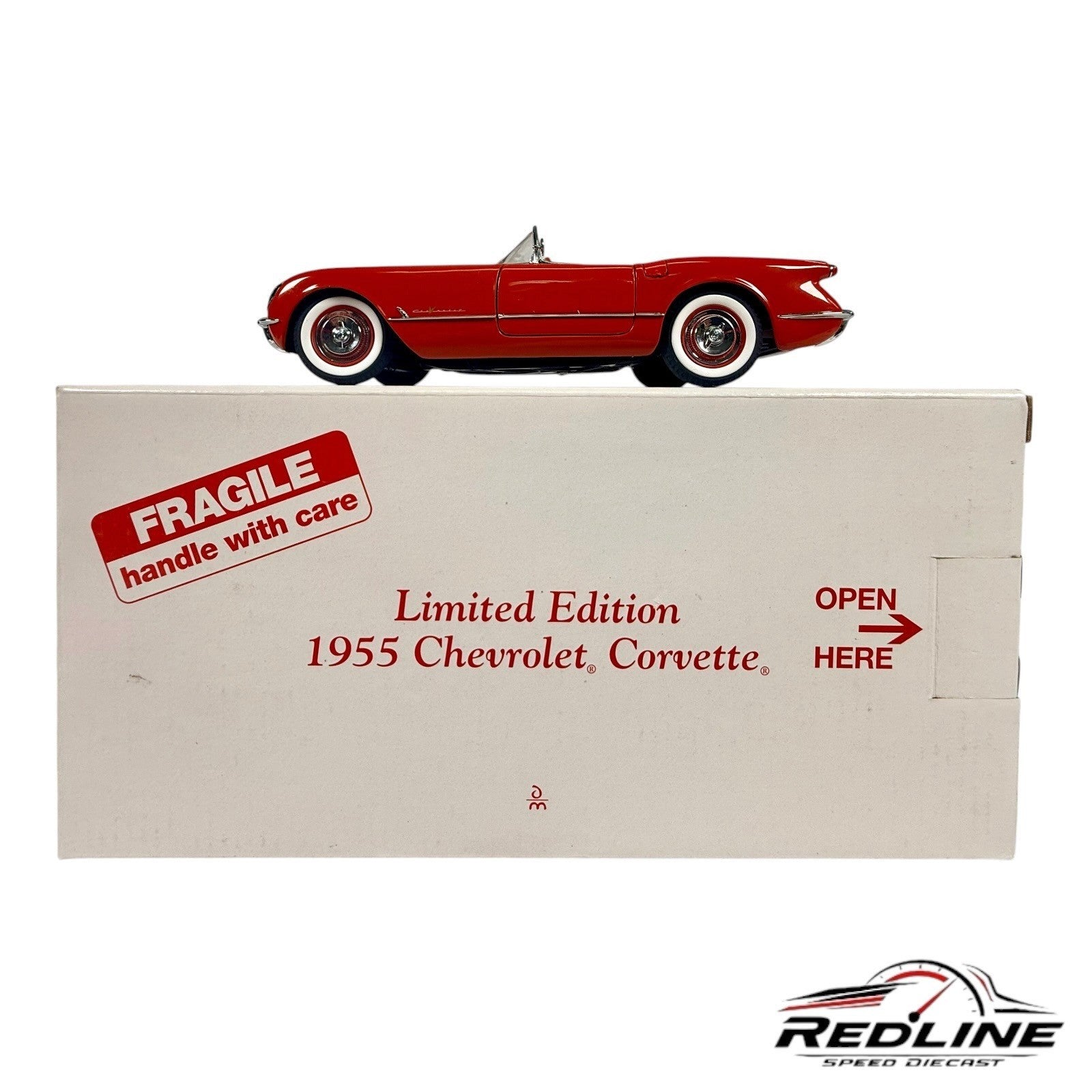🇺🇸Danbury Mint Limited Edition 1955 Chevrolet Corvette Red 1:24 C2🇺🇸