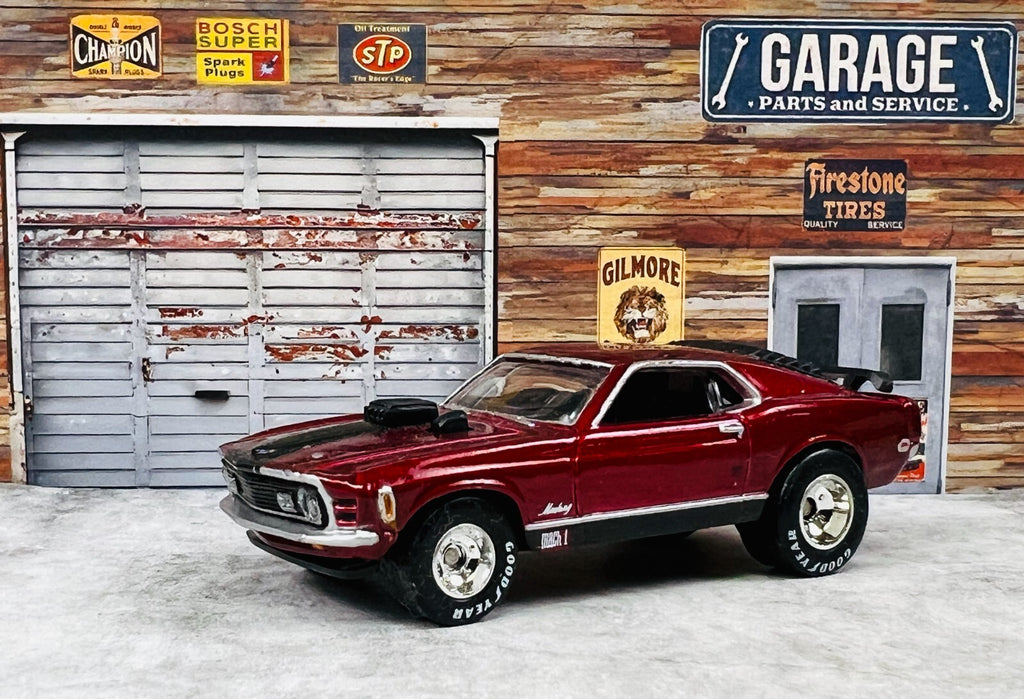 🇺🇸🇺🇸Hot Wheels 2007 Holiday Rods Ford Mustang Mach 1 Red LOOSE C23🇺🇸🇺🇸