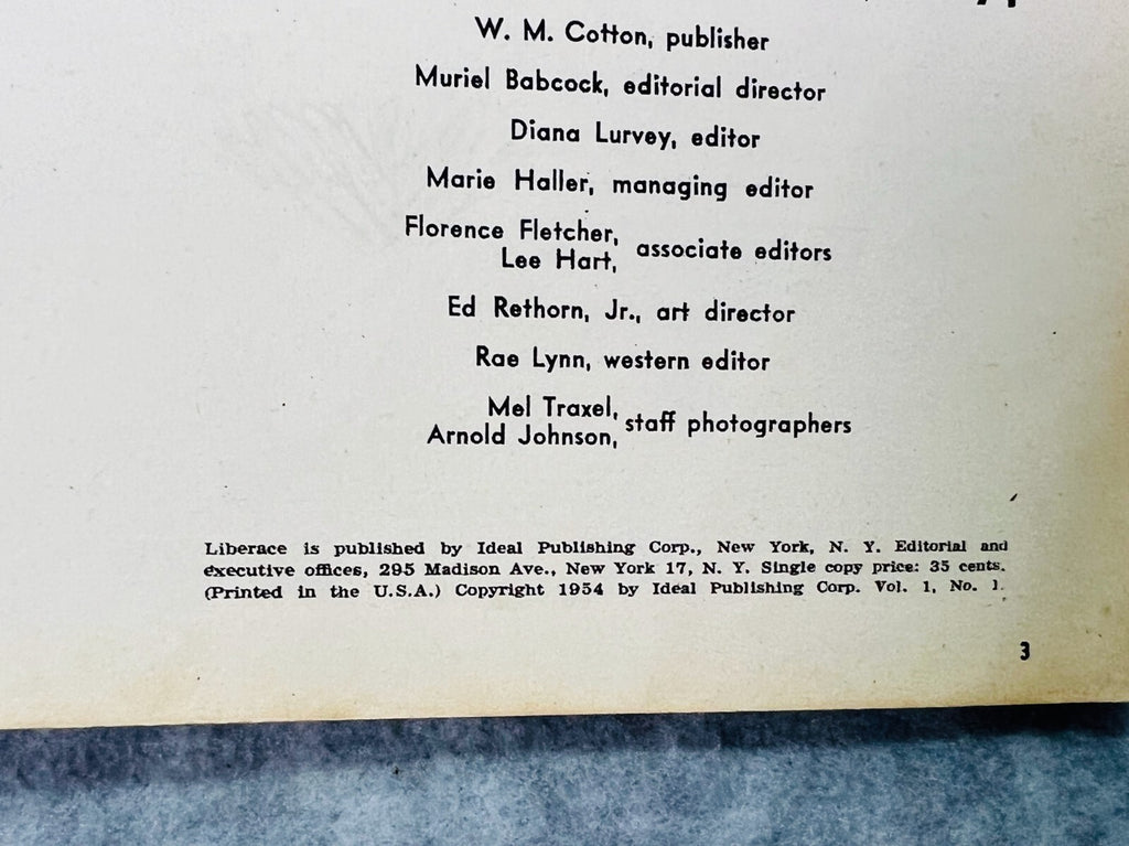 🎶🎶🎶Liberace Complete Life Story Magazine 1954 Ideal Publishing🎶🎶🎶