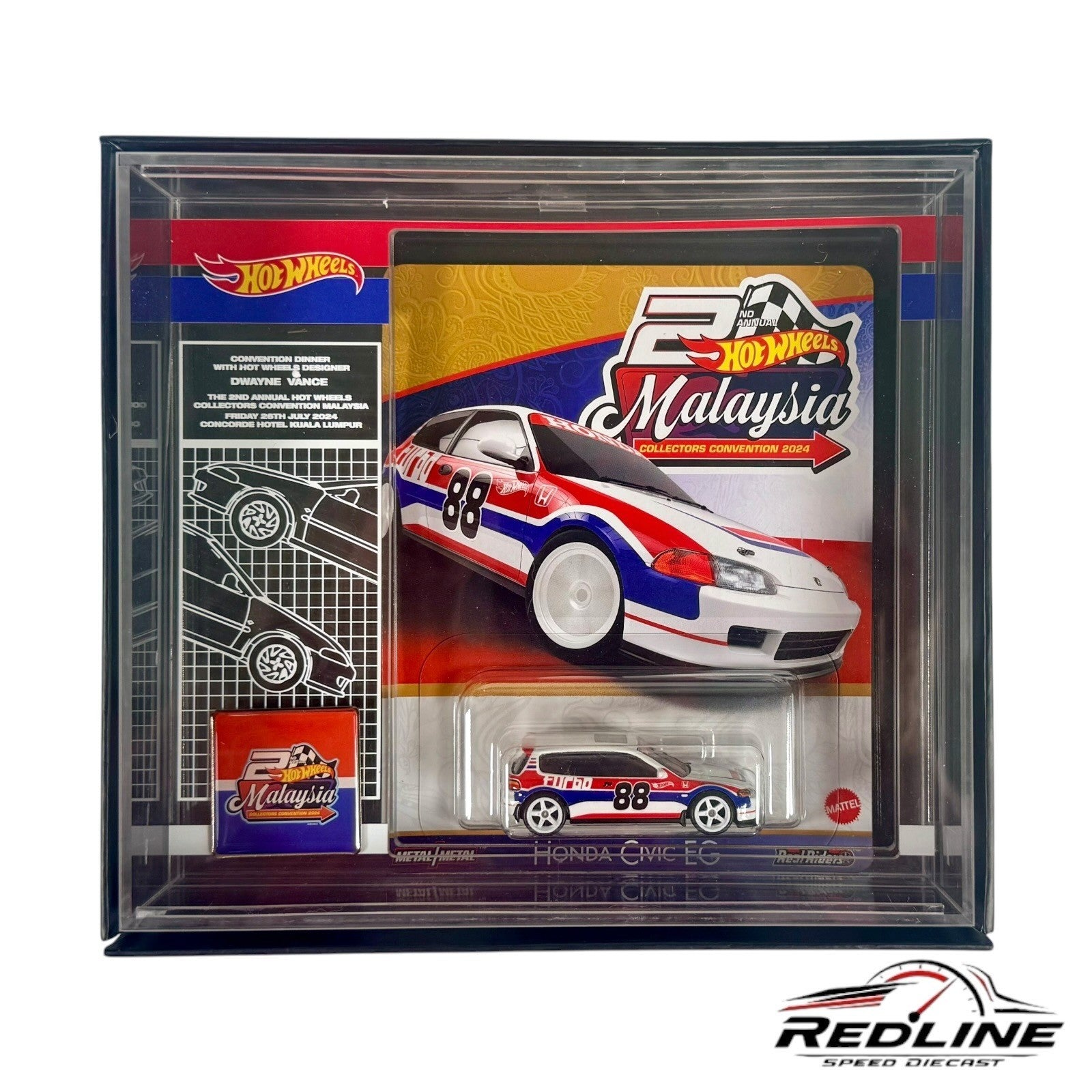 Hot Wheels Malaysia Collectors Convention 2024 HONDA CIVIC EG 221/1000 w/Display