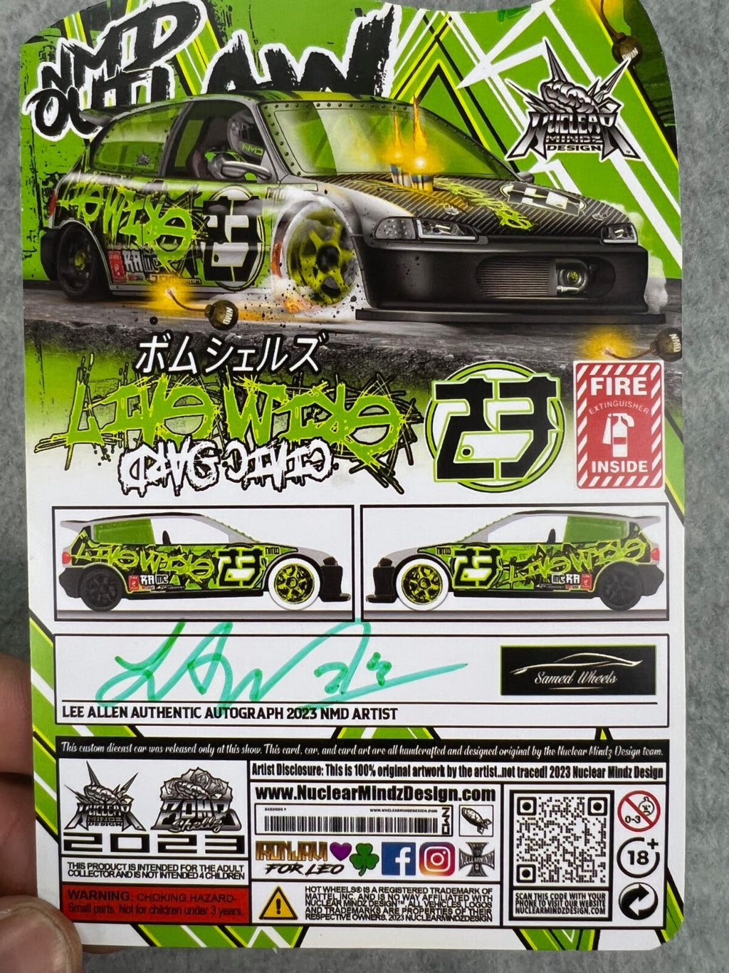 🎌🎌Hot Wheels Nuclear Mindz Designs Honda Civic EF Green H14🎌🎌