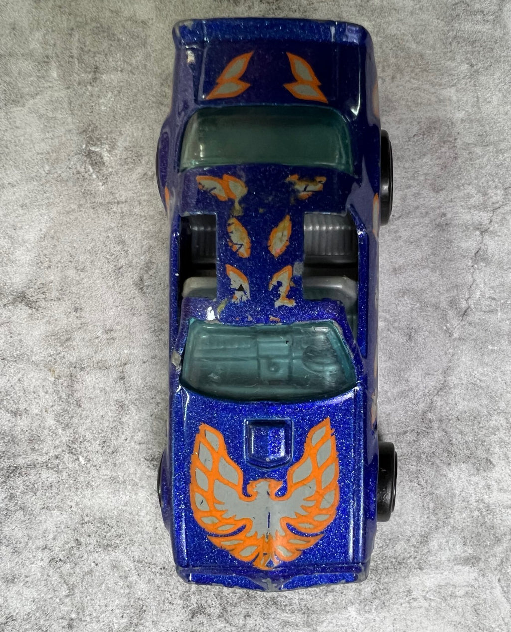 🔥1977 Hot Wheels #37 Hot Bird Trans Am -Vintage Blue/Orange Paint Silver C3🔥