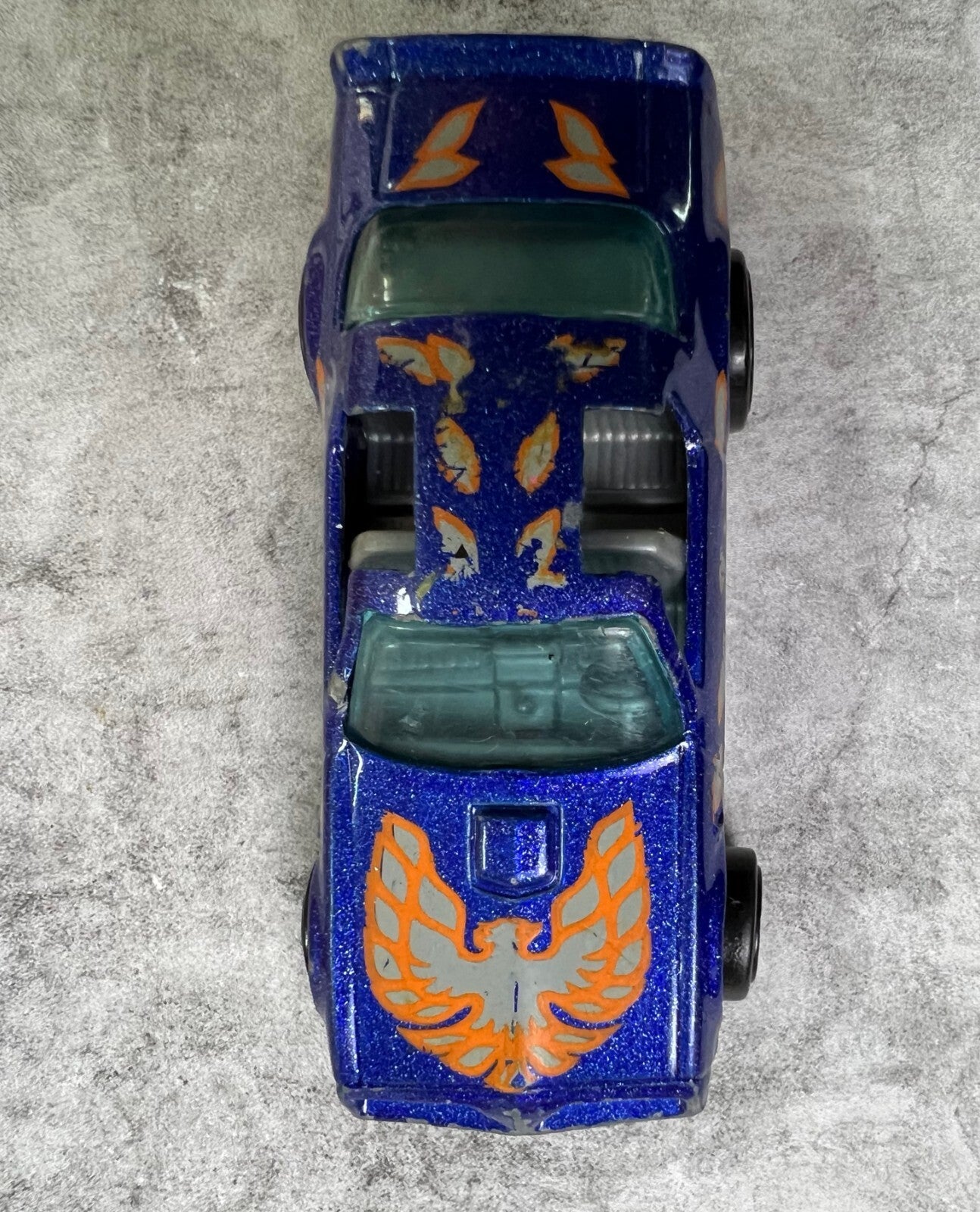 🔥1977 Hot Wheels #37 Hot Bird Trans Am -Vintage Blue/Orange Paint Silver C3🔥